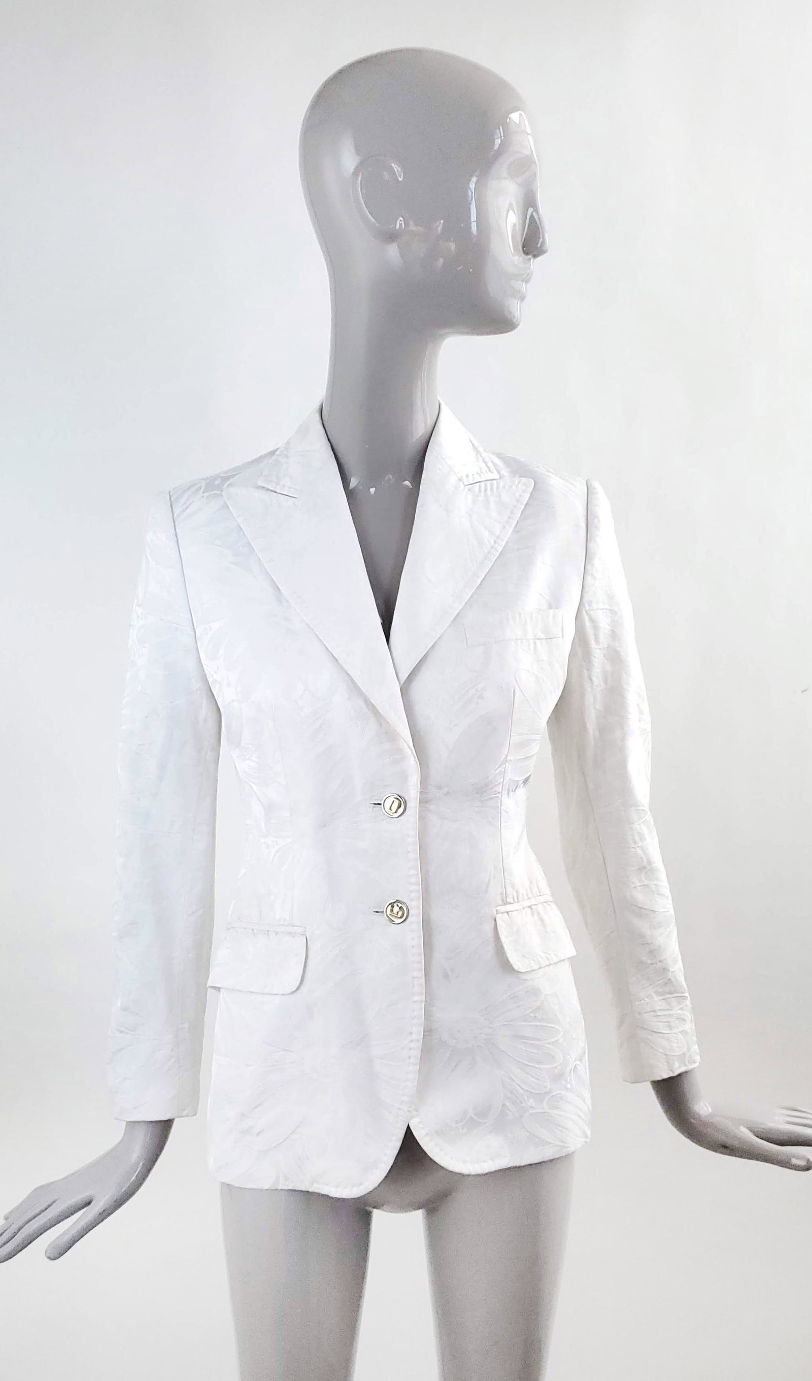 Dolce & Gabbana White Daisy Damask Blazer, ca. 2000s (1 of 5)
