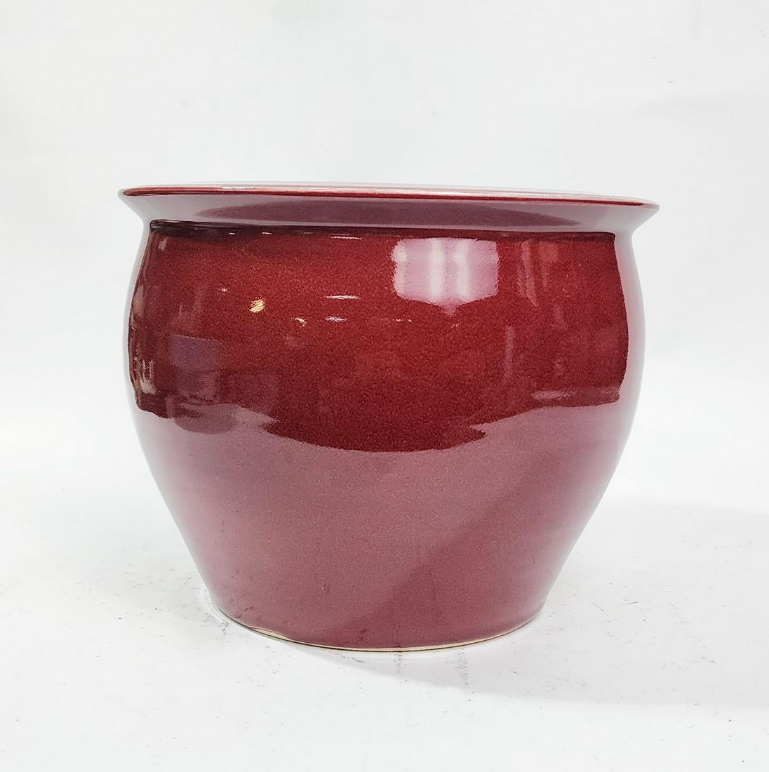 Chinese Jingdezhen Red Glazed Bowl/ Planter (1 of 10)