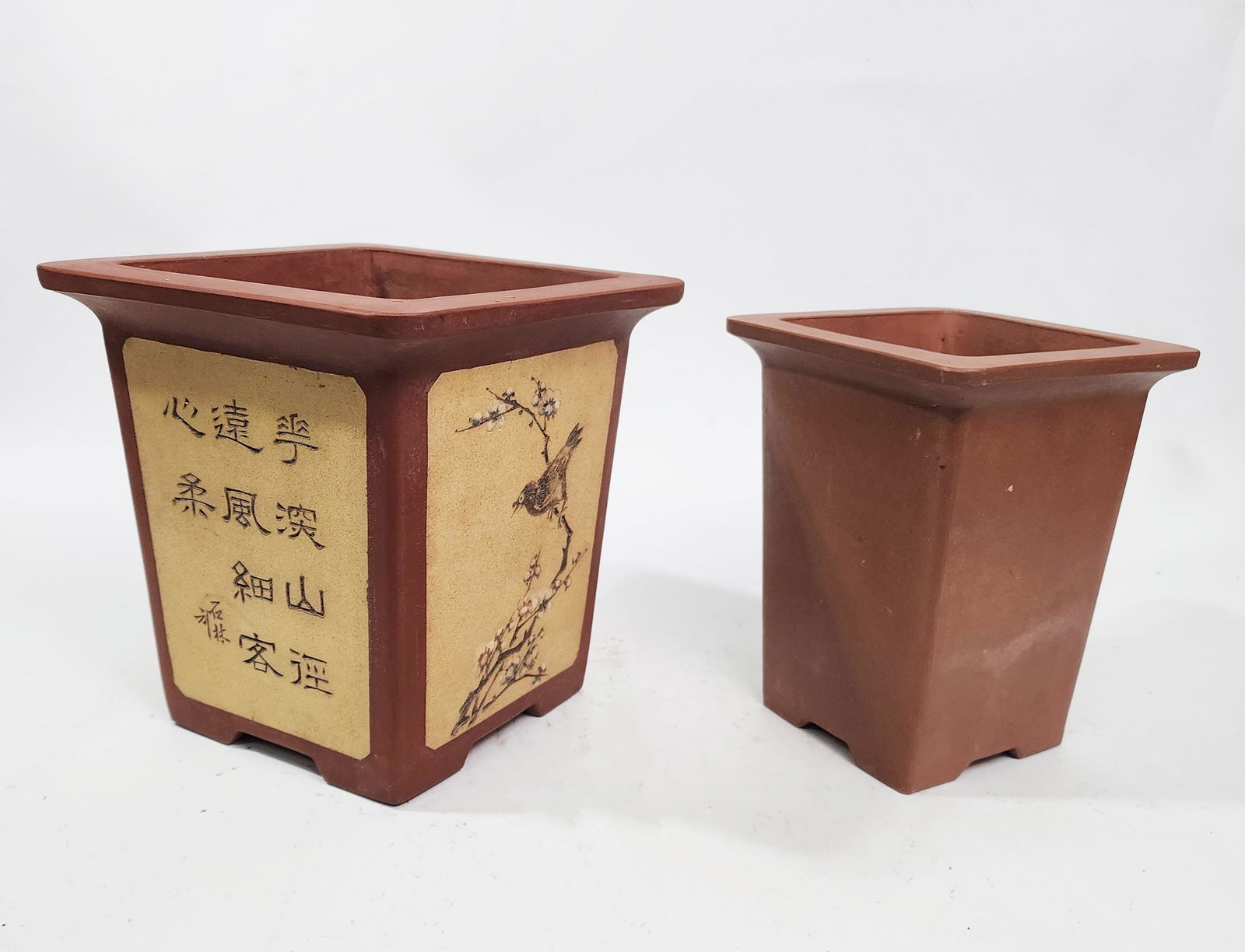 Pair of Antique Chinese Yixing Clay Planters (1 of 13)