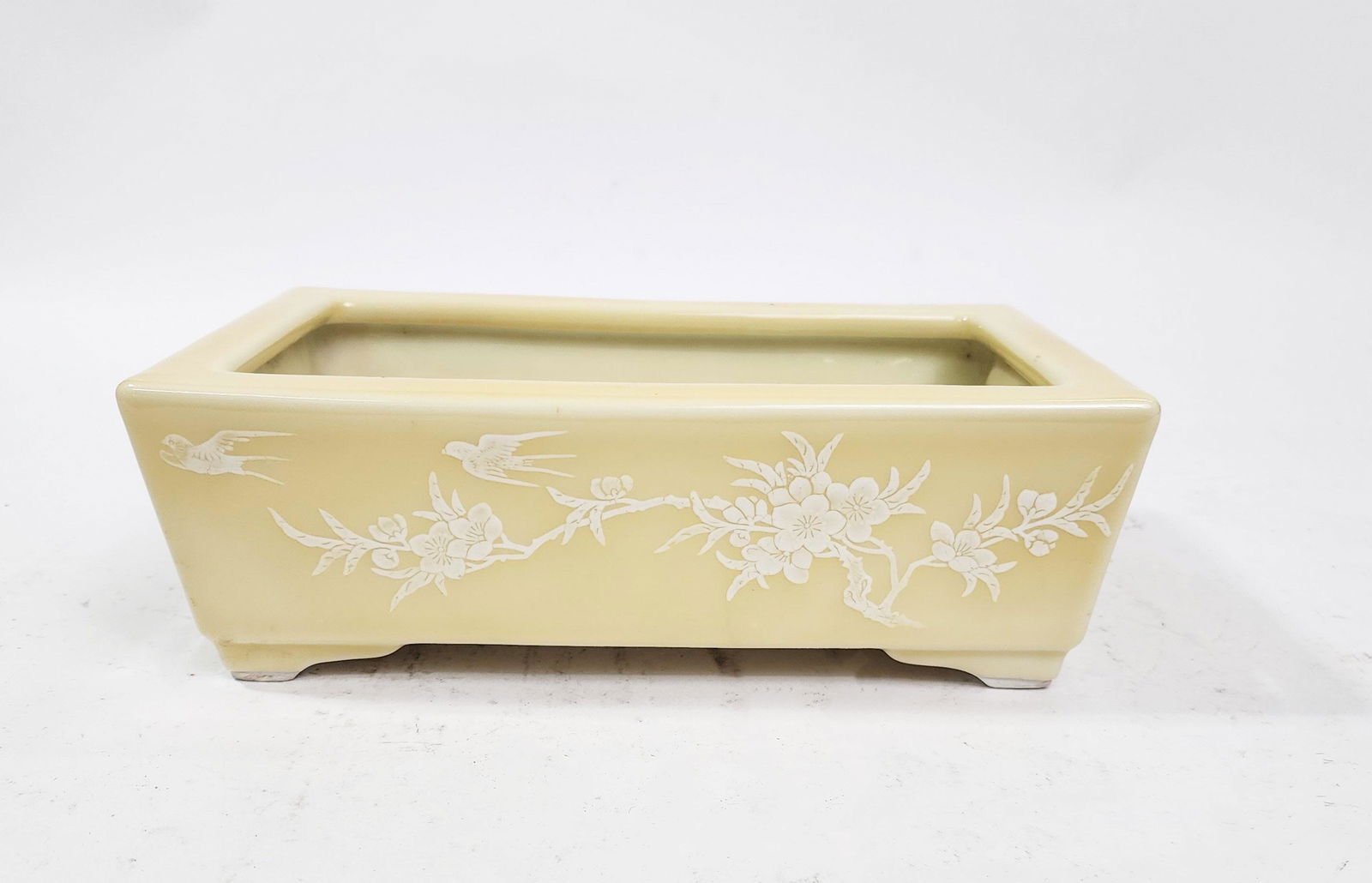 Chinese Jingdezhen Yellow Glazed Rectangle Planter (1 of 7)