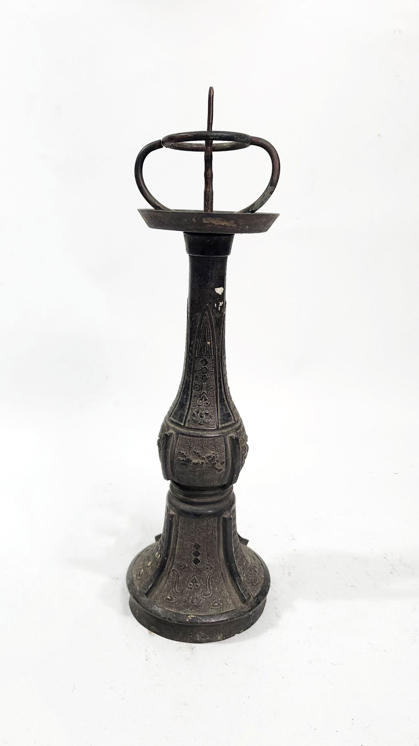 Antique Chinese Cast Bronze Candle Holder (1 of 10)