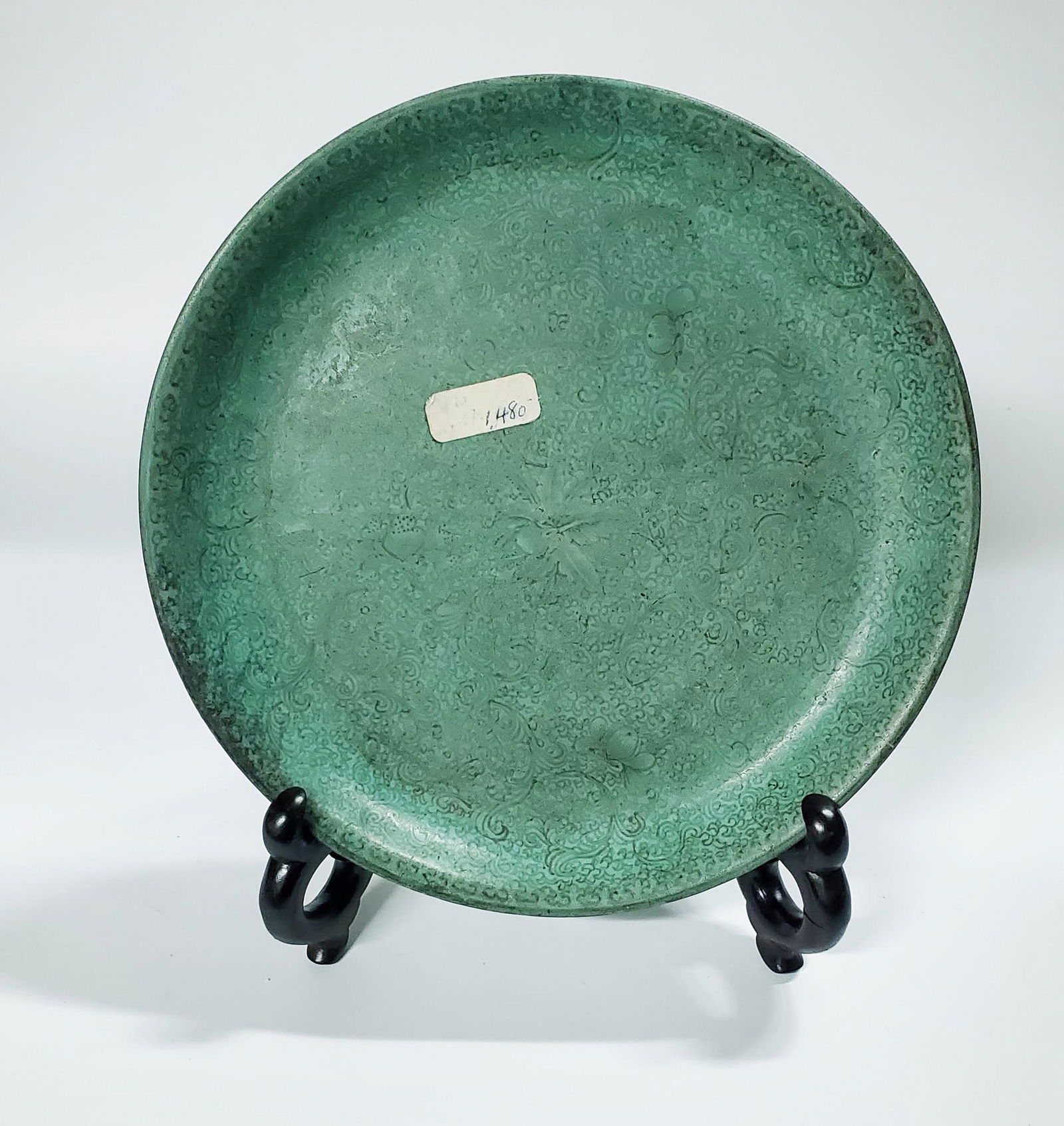 Antique Chinese Turquoise Glazed Ceramic Plate (1 of 9)