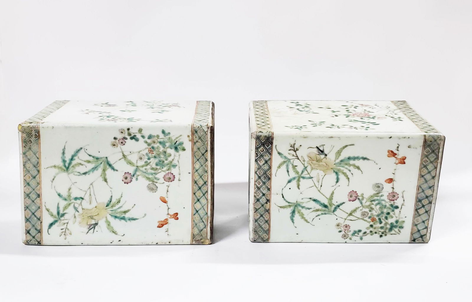 Pair of Antique Chinese Famille Rose Wrist Pillows (1 of 19)