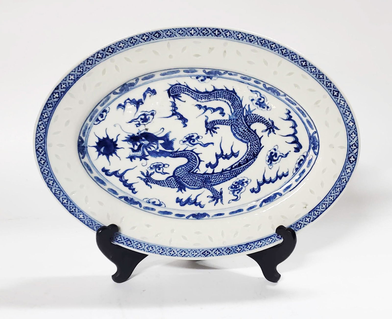 Antique  Chinese Rice Grain Oval Platter (1 of 3)