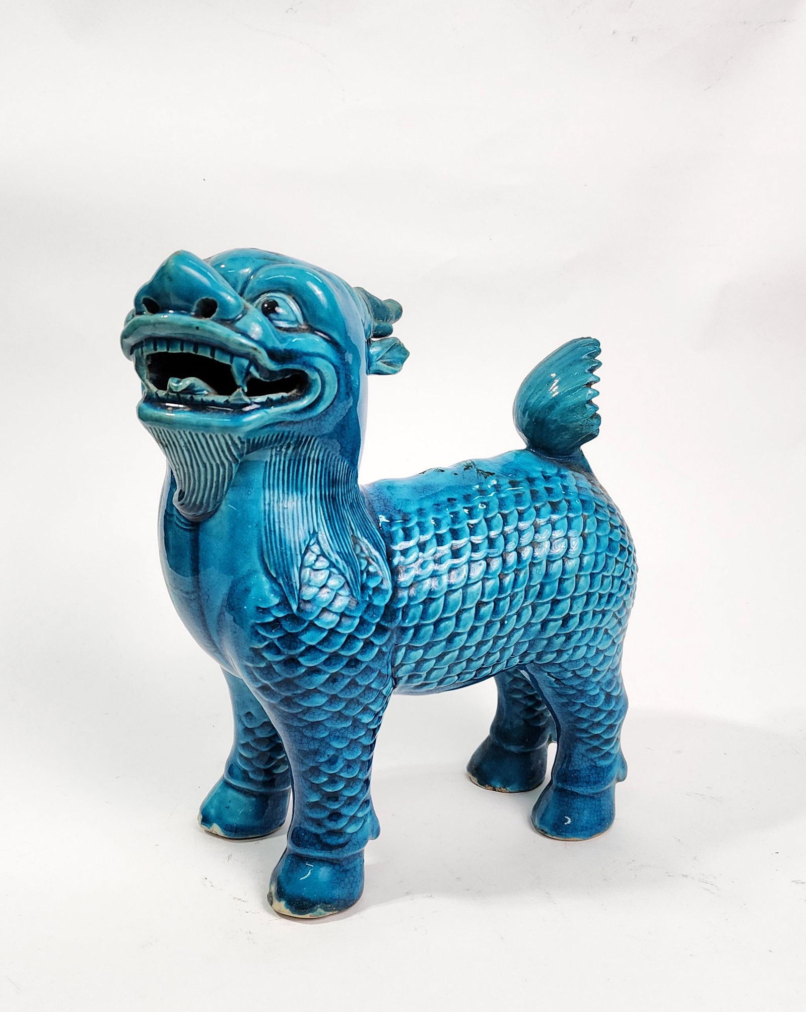 Antique Chinese Turquoise Glazed Large Foo Dog (1 of 14)