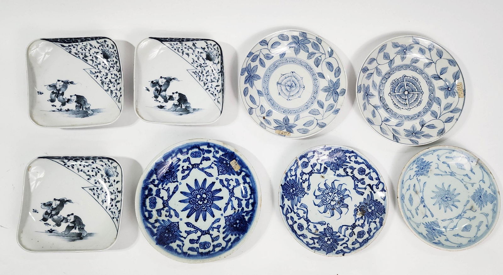 Lot of 7 Antique Chinese Export Blue White Plates (1 of 20)