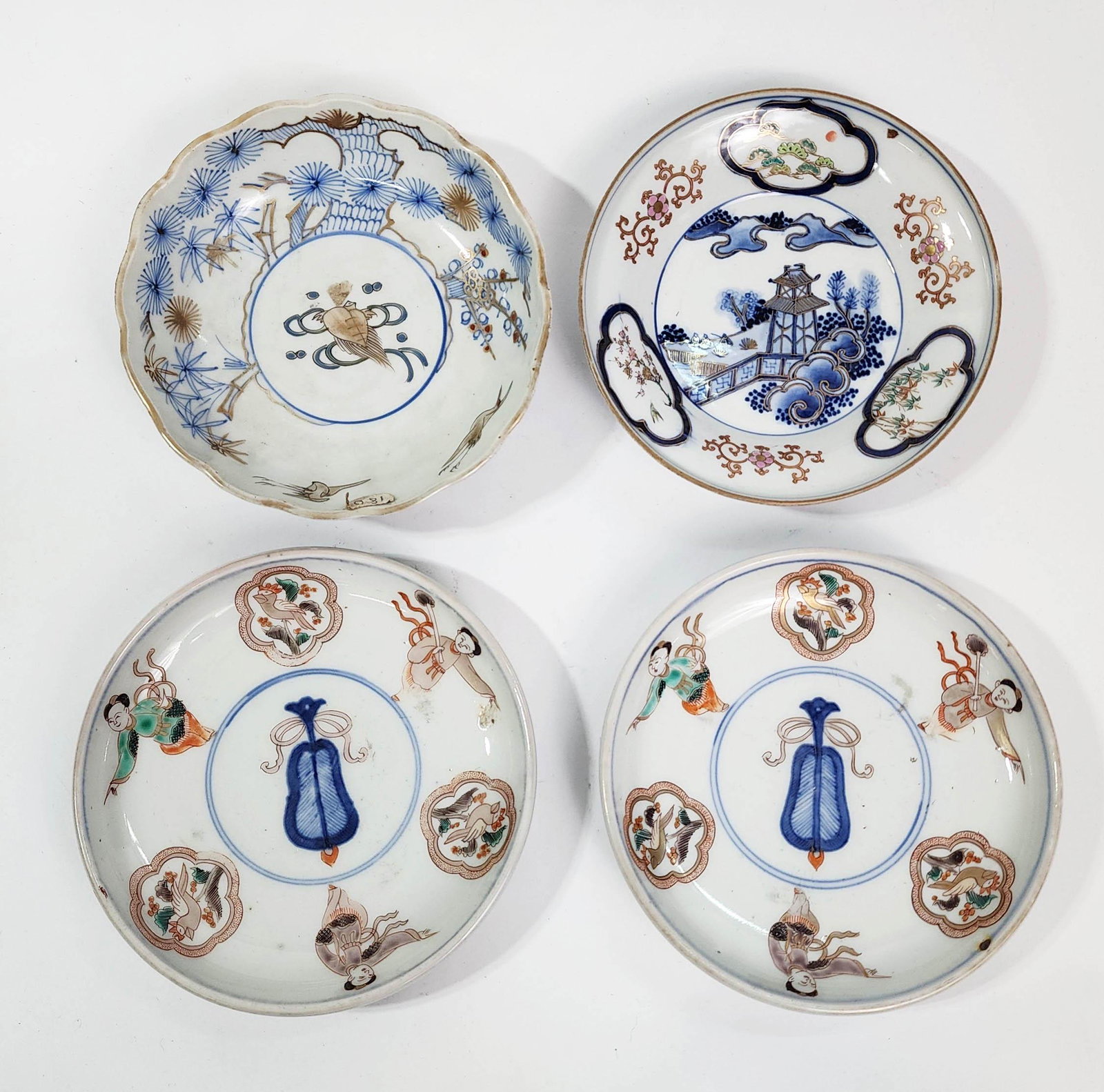 Lot of 4 Antique Japanese Export Imari Plates: Lot of 4 Japanese Export Imari Plates, ca. late 19th- early 20th century. Largest d. 6.25 inches.