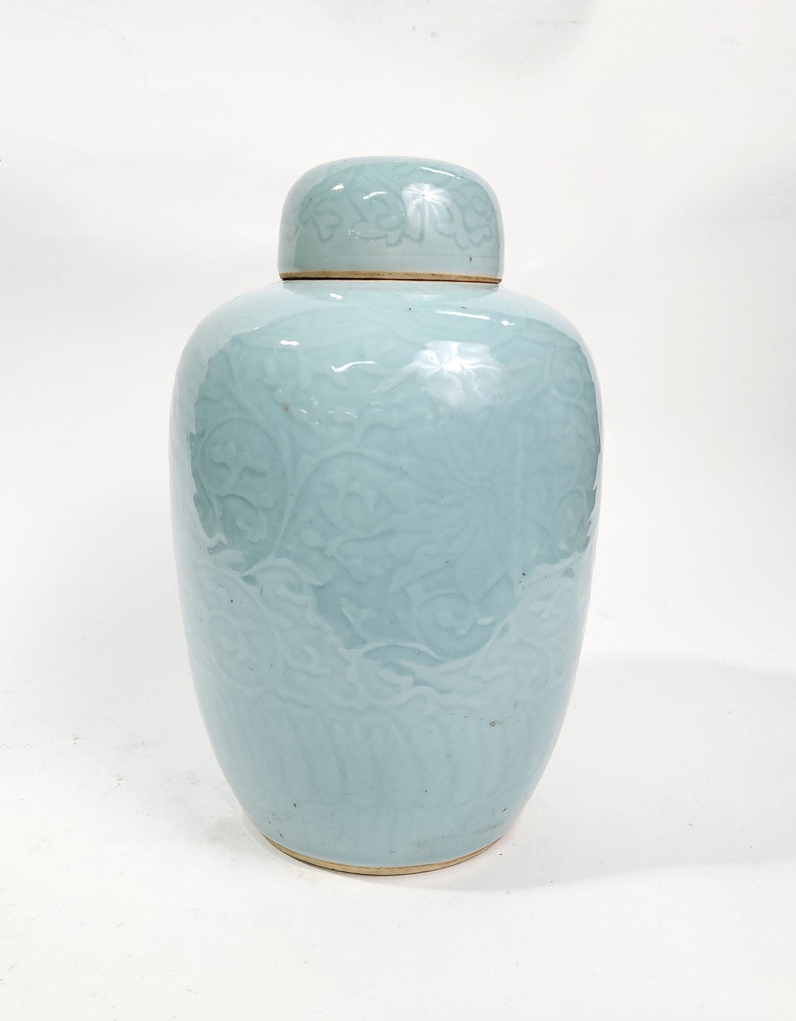 Antique Chinese Light Blue Glazed Yongzheng Marked Jar (1 of 5)