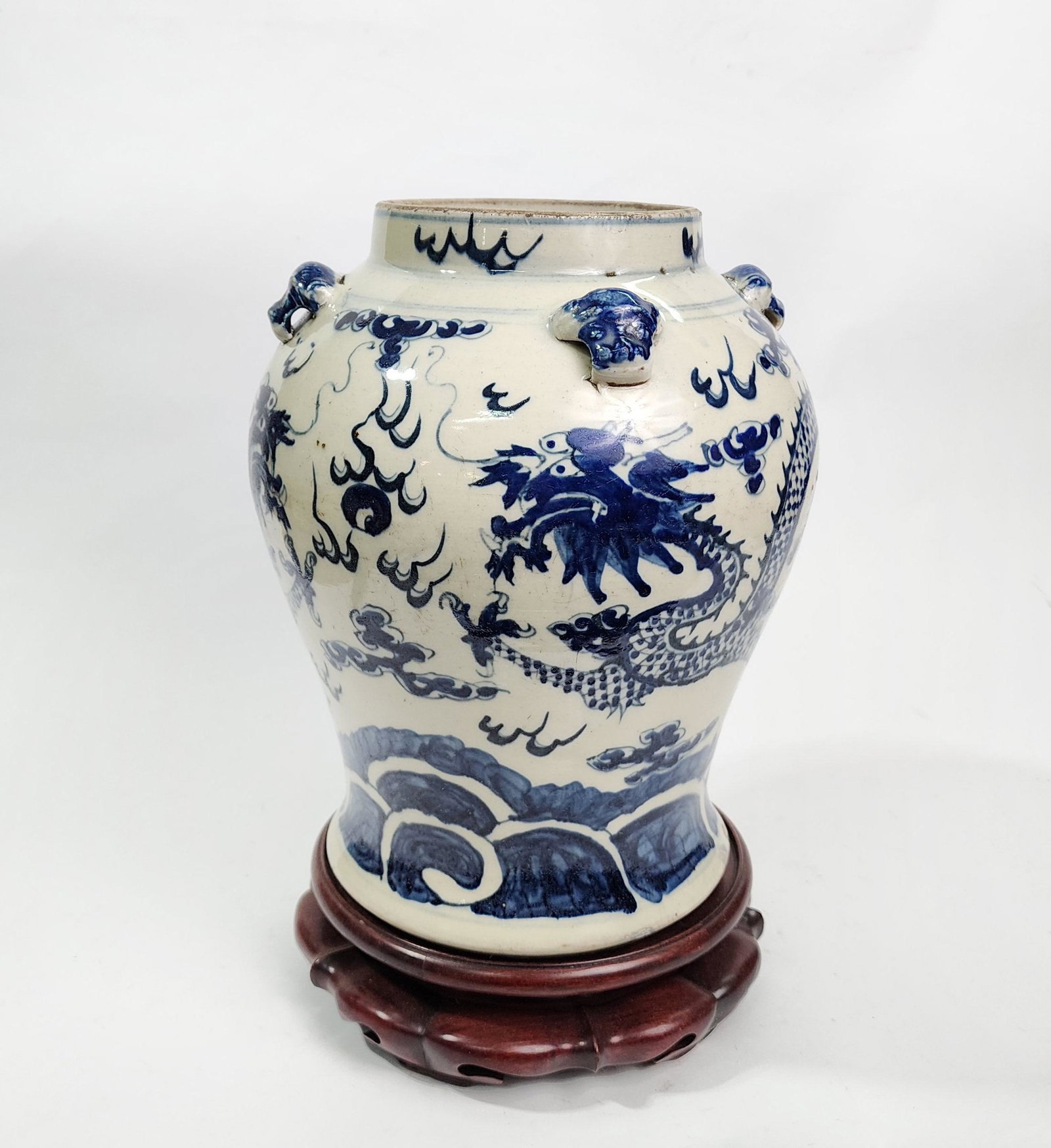 Antique Chinese Blue & White Large Dragon Jar (1 of 12)