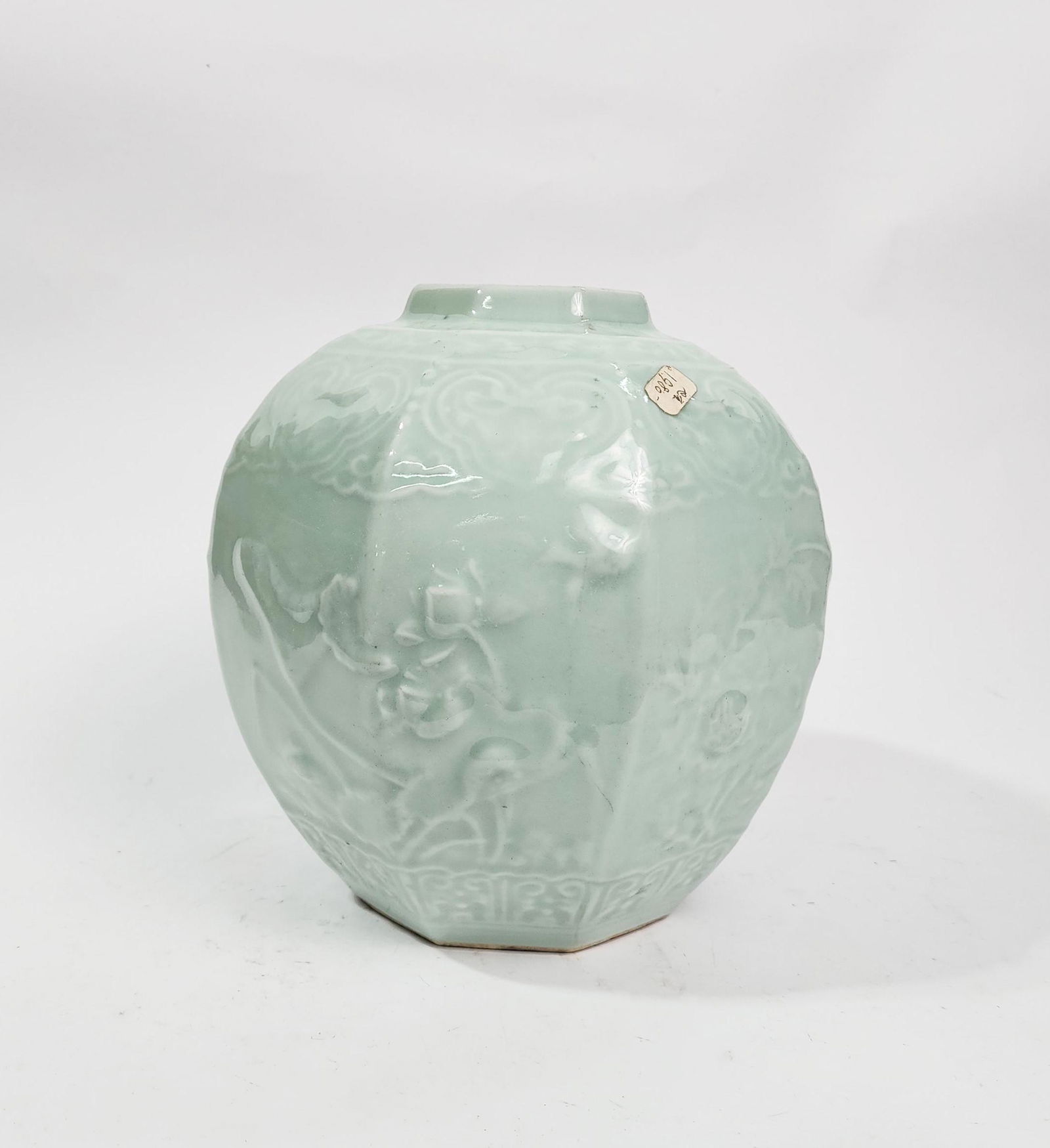 Antique Chinese Celadon Glazed Moulded Vase (1 of 7)