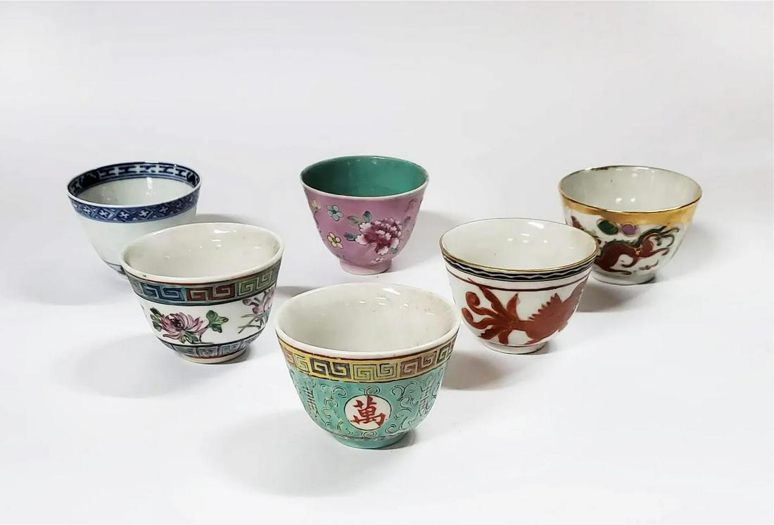 Lot of 6 Chinese Porcelain Tea Cups (1 of 1)