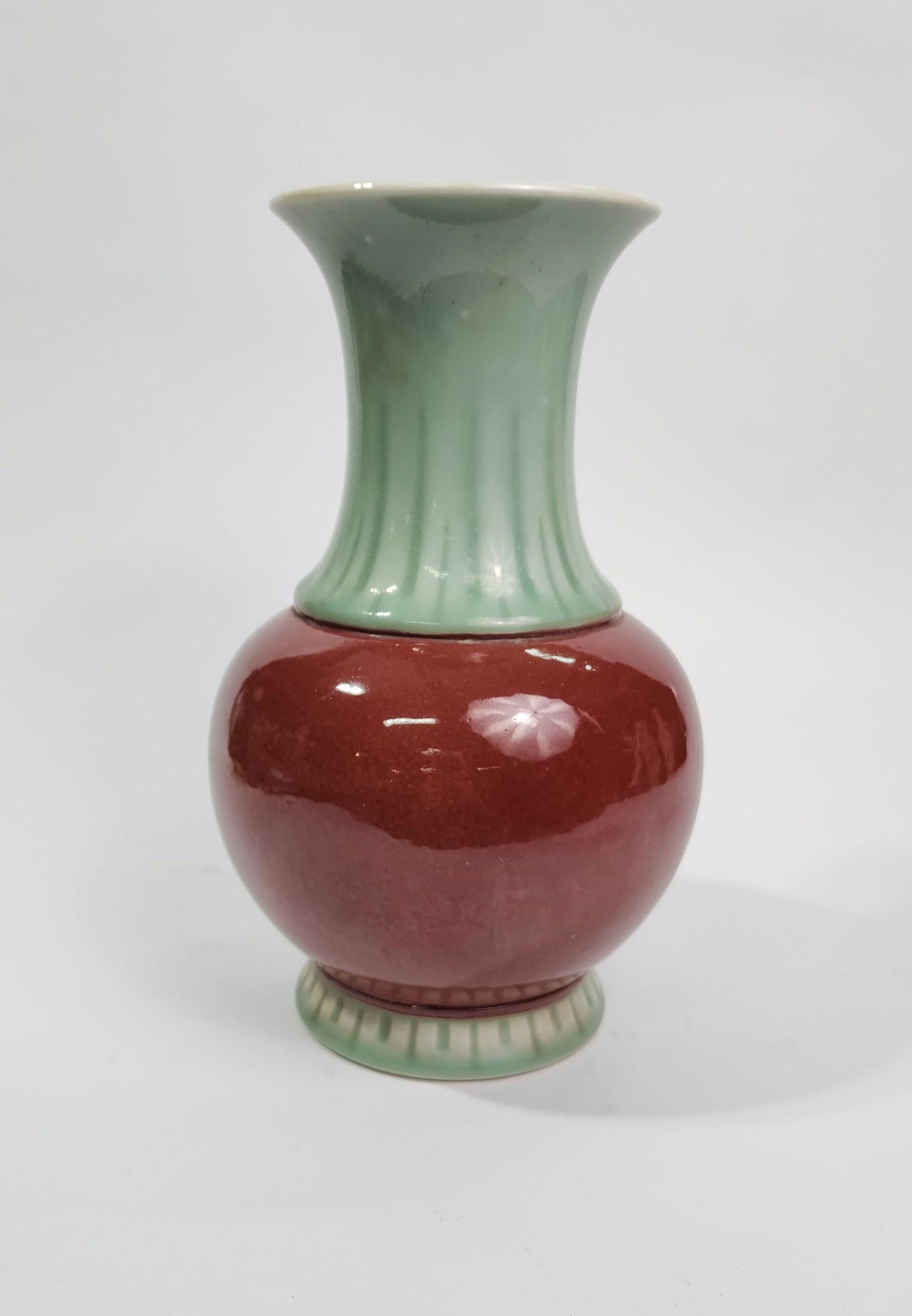 Antique Chinese Celadon & Red Glazed Porcelain Vase (1 of 6)