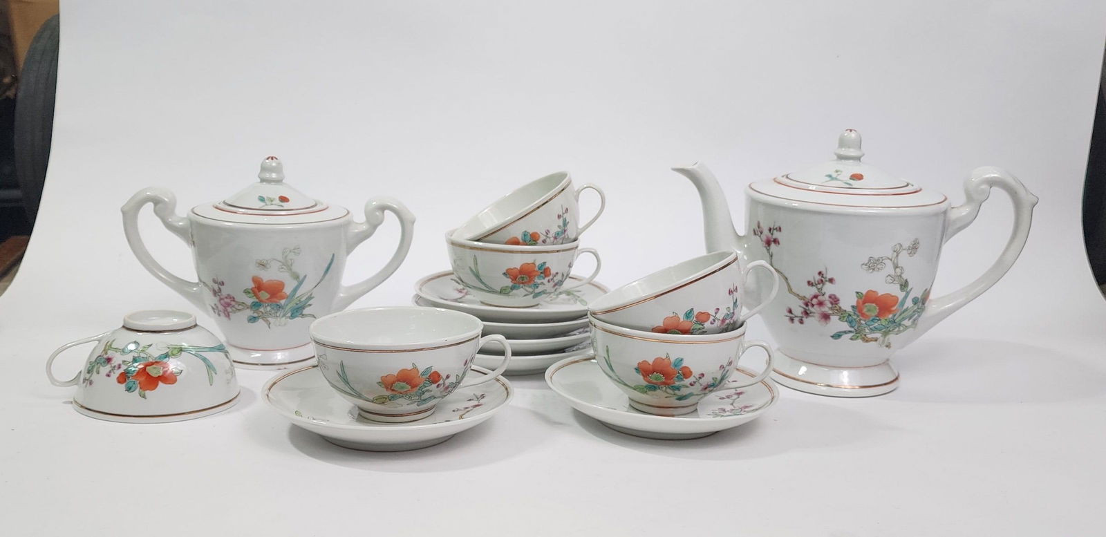 Chinese Export Jingdezhen Porcelain Tea Set for 6 (1 of 18)