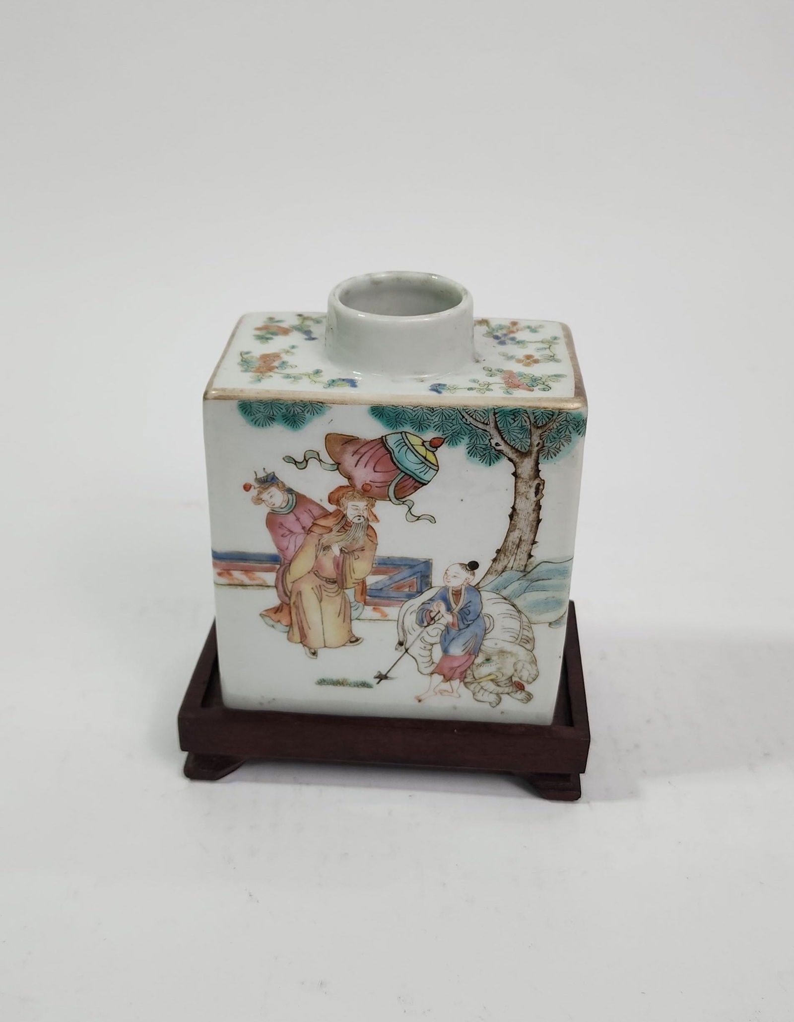 Antique Chinese Famille Rose Porcelain Tea Caddy (1 of 7)