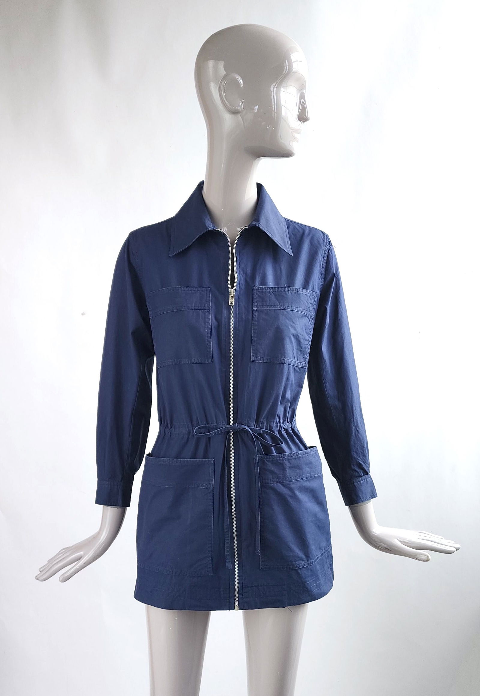 Saint Laurent Rive Gauche Navy Cotton Safari Jacket, ca. 1973. (1 of 6)