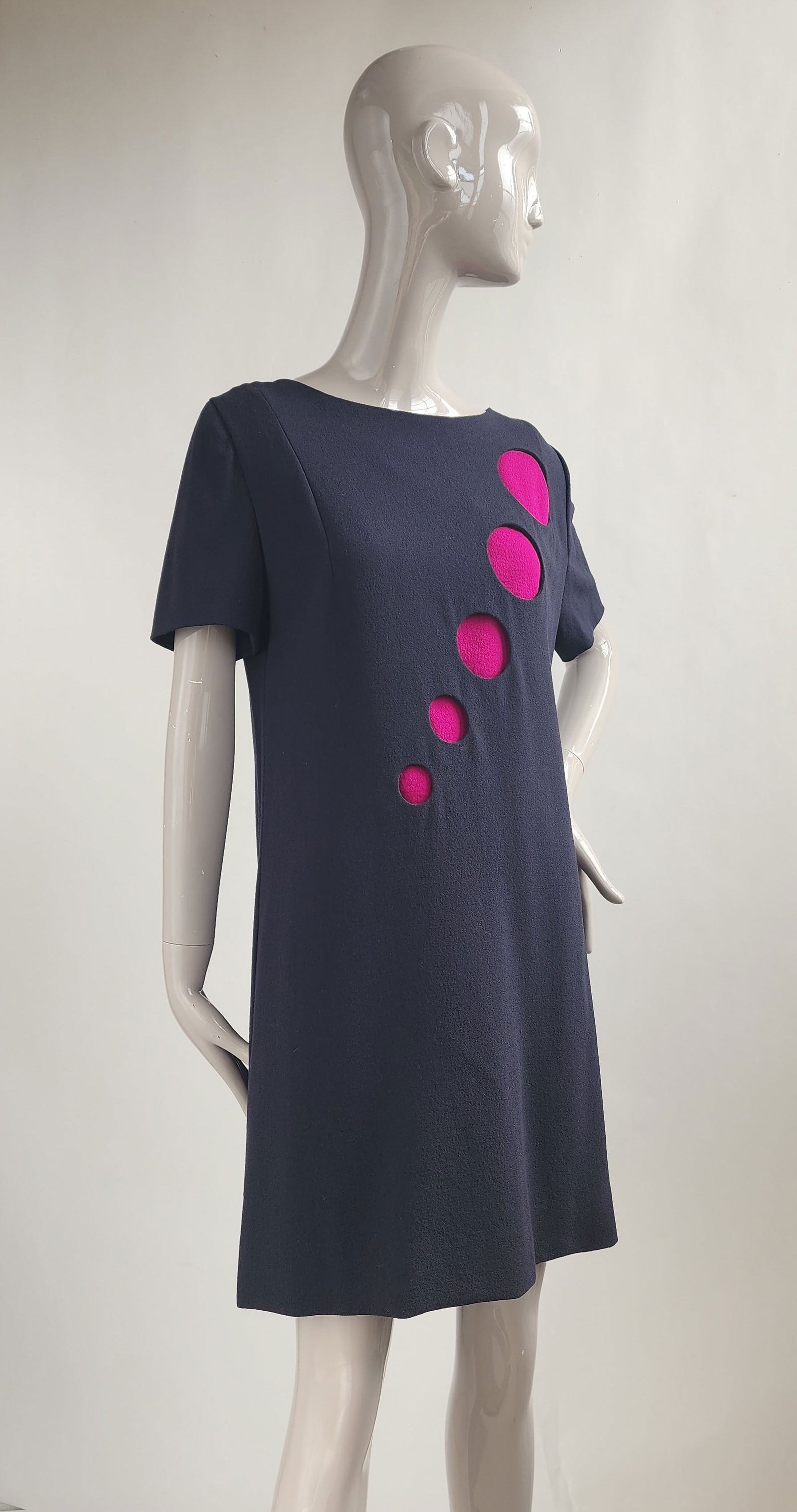 Pierre Cardin Haute Couture Black Wool Crepe Dress, ca. 1990s (1 of 4)