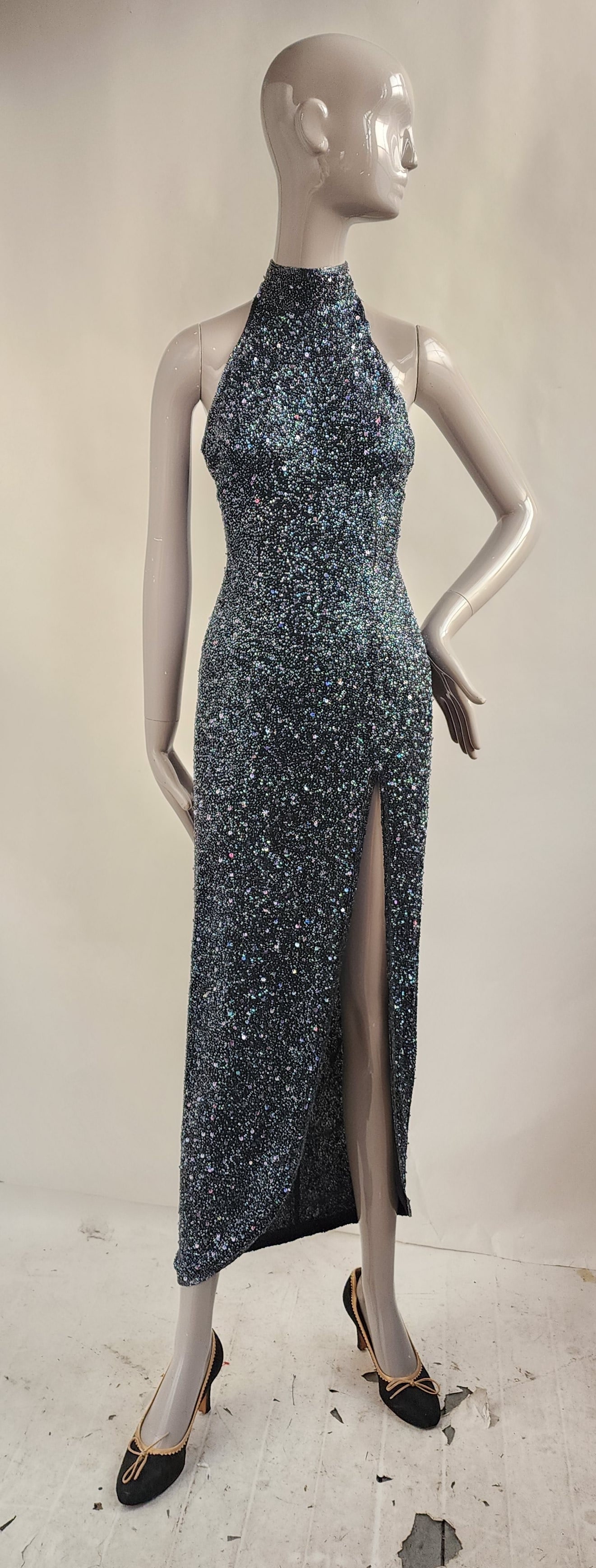 Riaze by Naeem Khan Heavy Beaded Evening Dress, 1990s (1 of 4)
