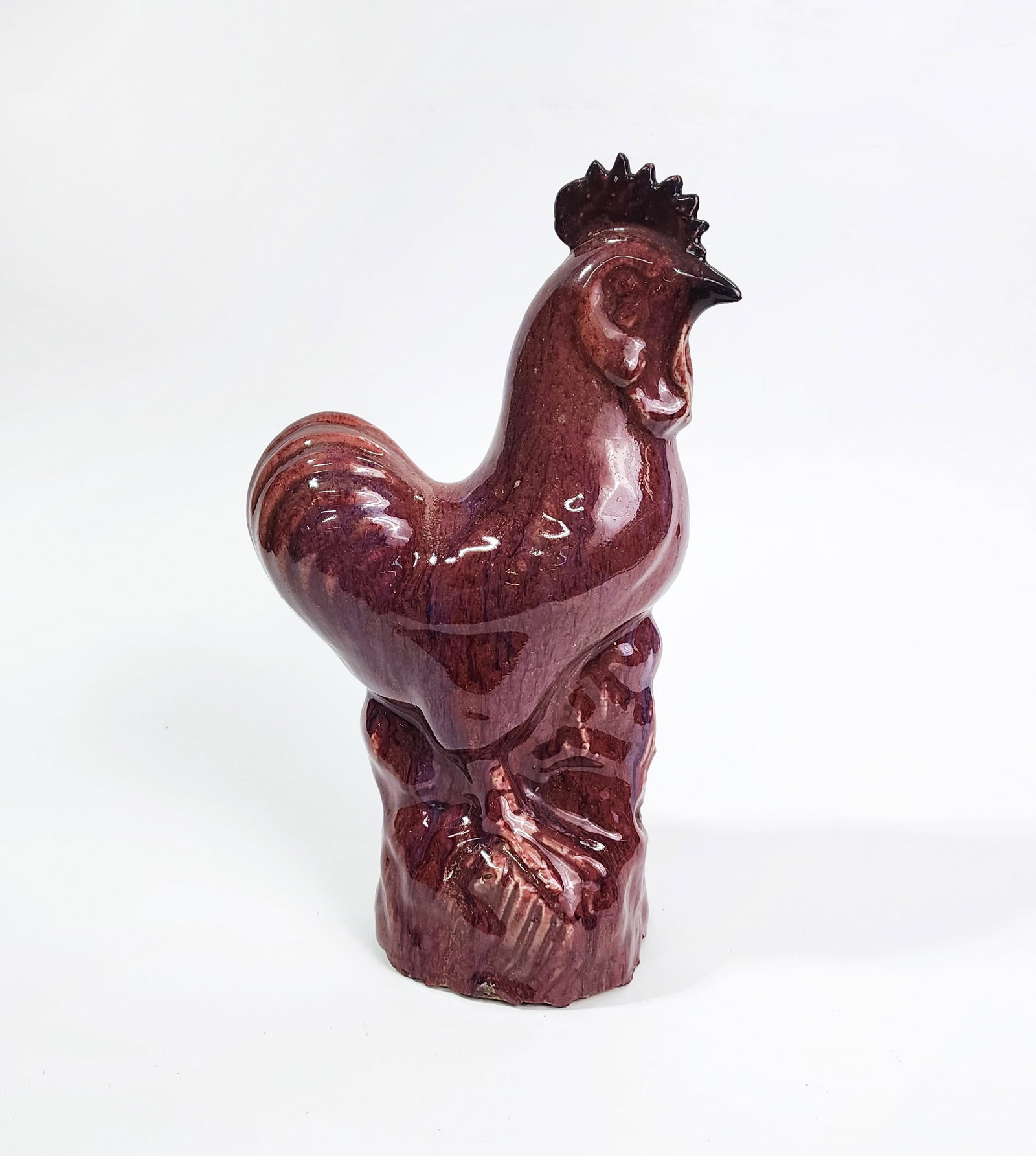 Antique Chinese Oxblood Red Glazed Porcelain Rooster Figure (1 of 7)