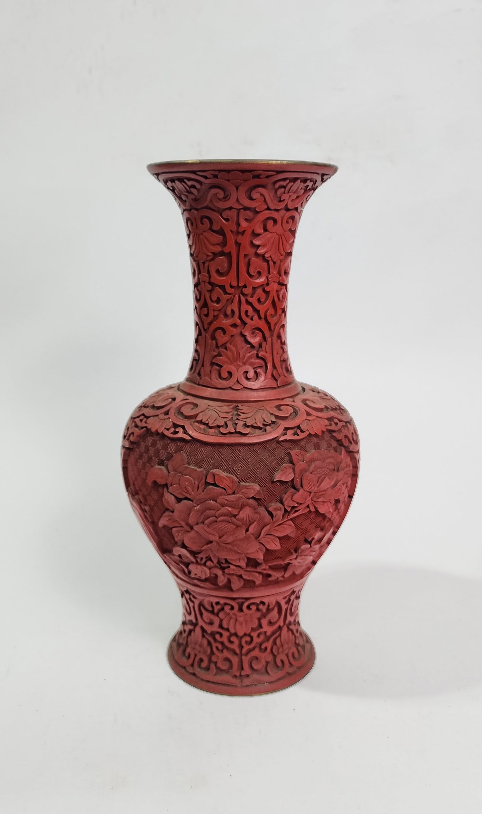 Chinese Export Cinnabar Vase (1 of 8)
