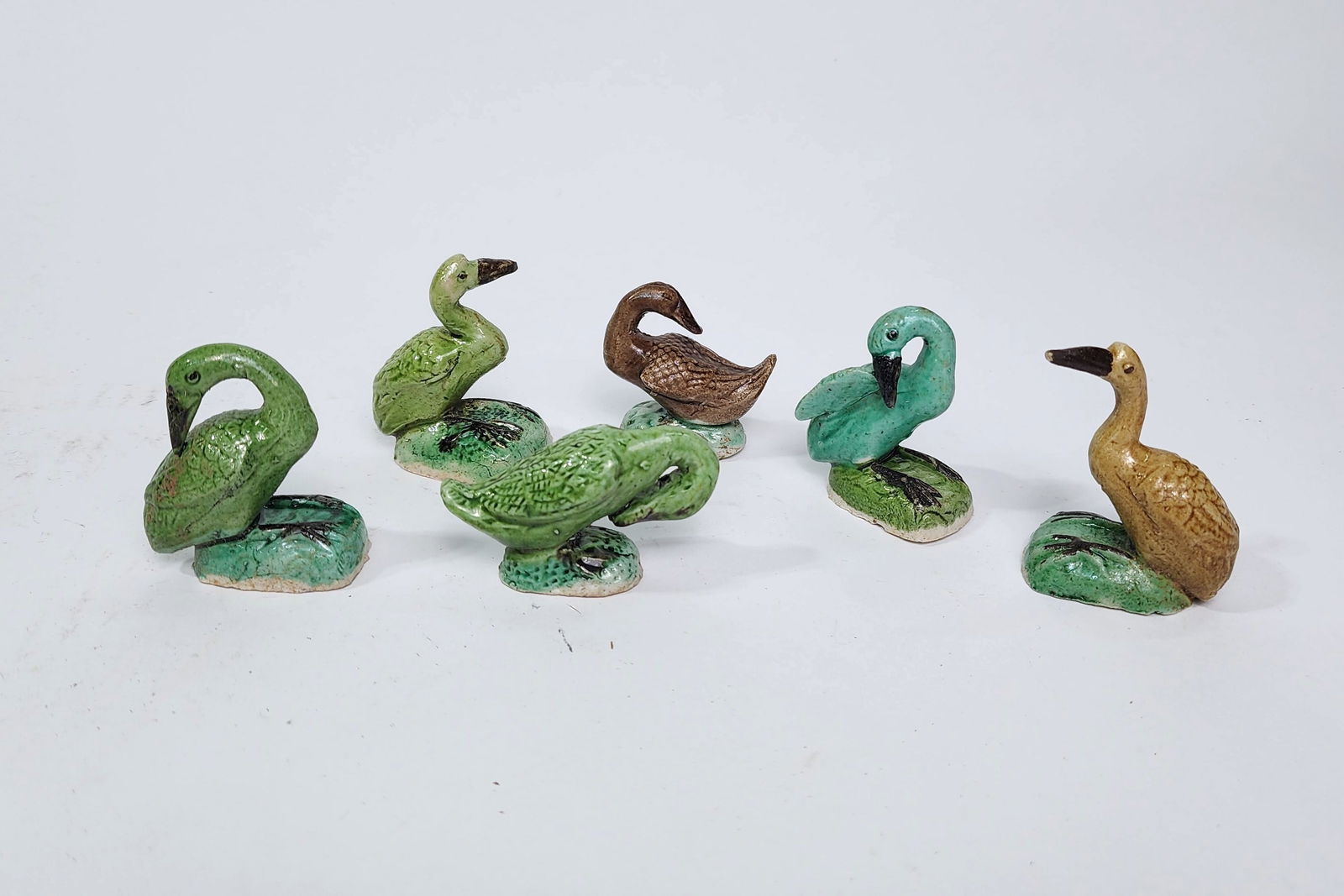Group of 6 Chinese Export Porcelain Duck Figurines (1 of 4)