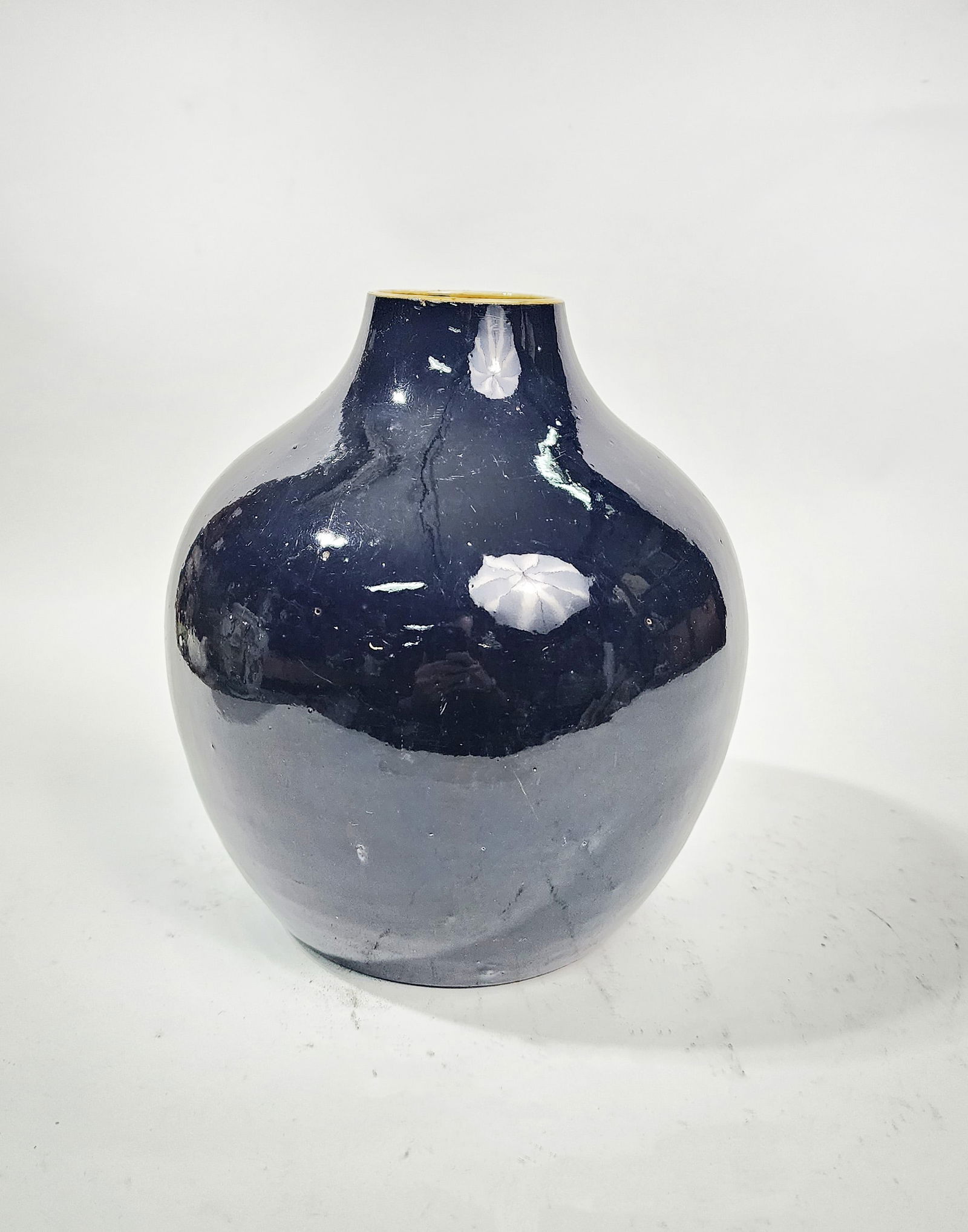 Antique Chinese Dark Purple Blue Glazed Vase (1 of 6)
