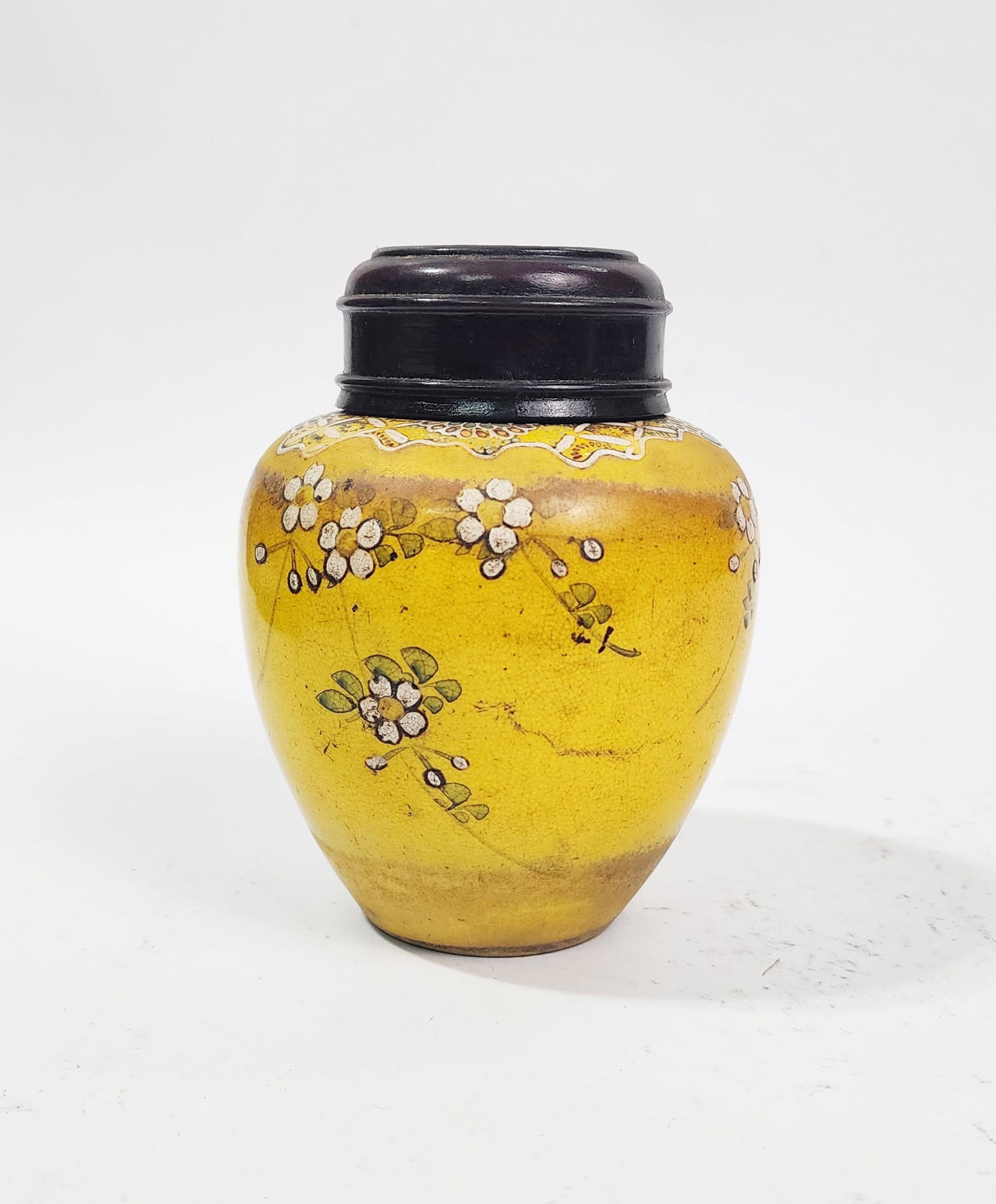 Antique Chinese Yellow Glazed Porcelain Jar (1 of 8)