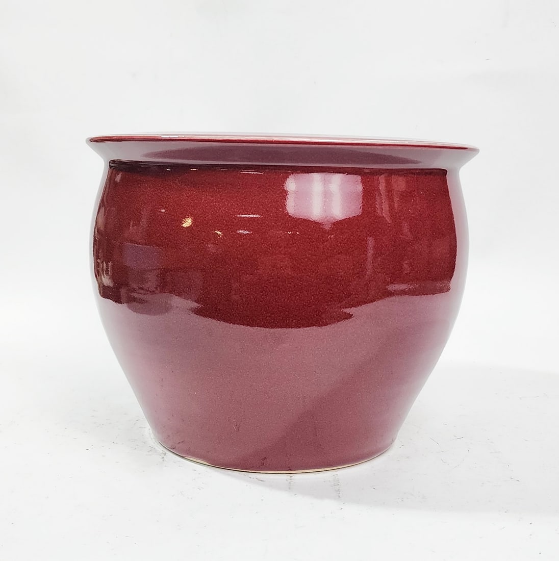 Chinese Jingdezhen Red Glazed Bowl/ Planter (1 of 10)
