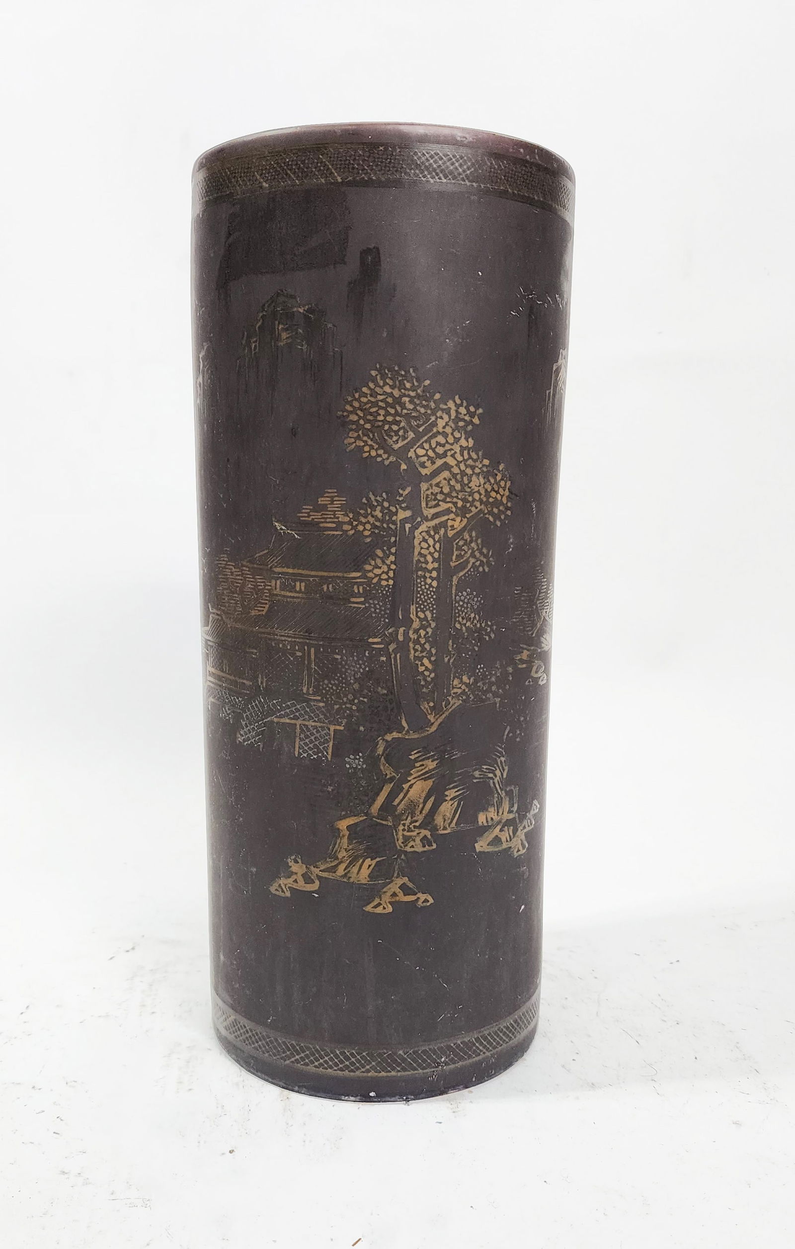 Antique Chinese Brown Glazed Ceramic Vase (1 of 9)