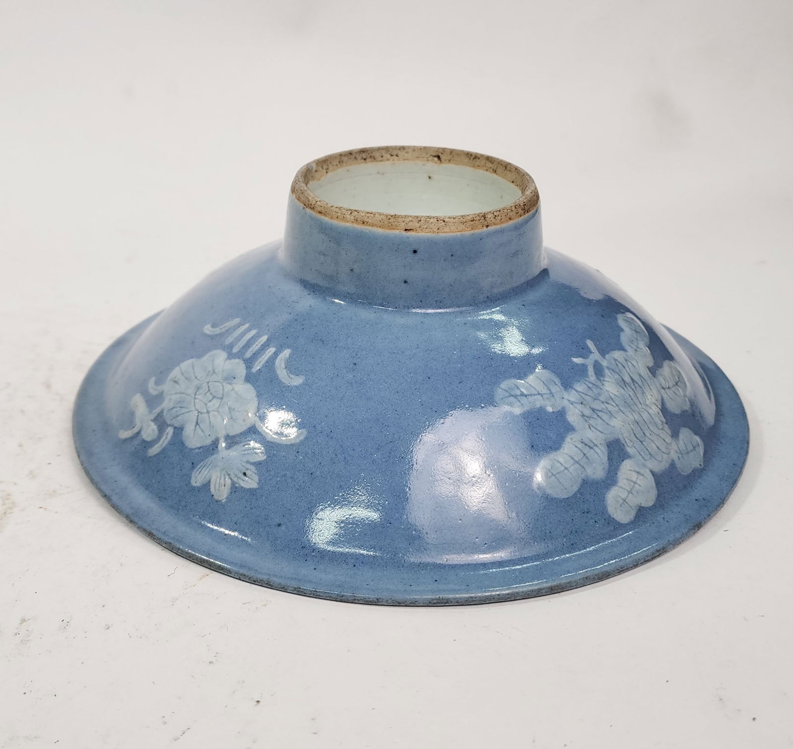 Antique Chinese Blue Glazed Porcelain Bowl (1 of 6)
