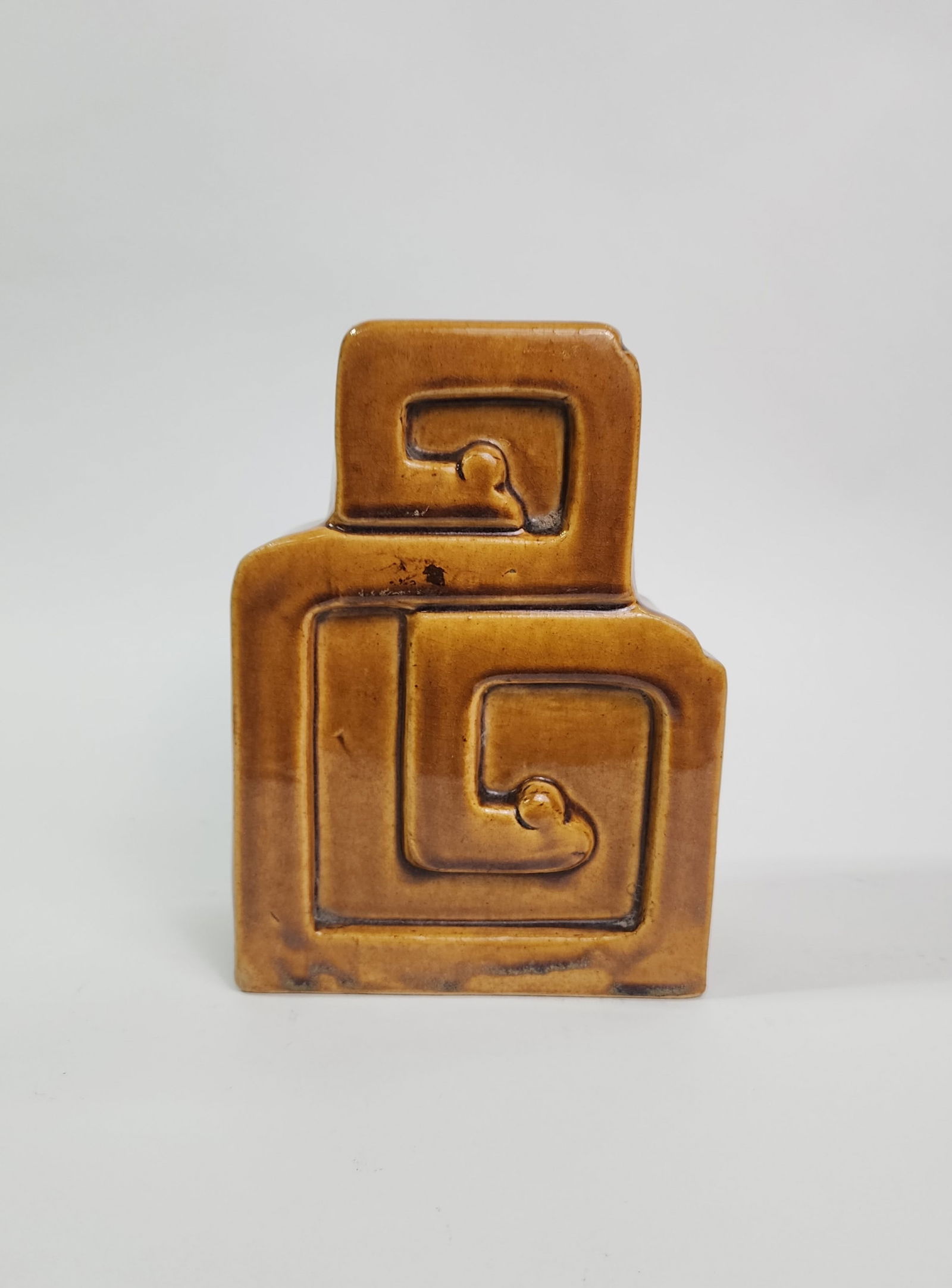 Antique Chinese Brown Glazed Ceramic Roof Tile (1 of 6)