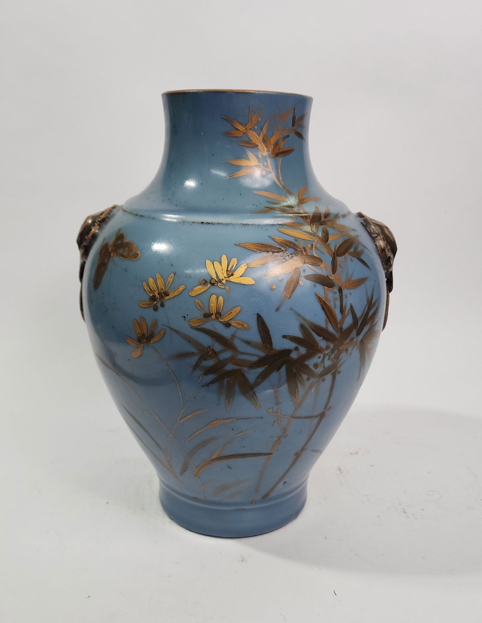 Antique Chinese Qianlong Marked Sky Blue Glazed Vase (1 of 10)