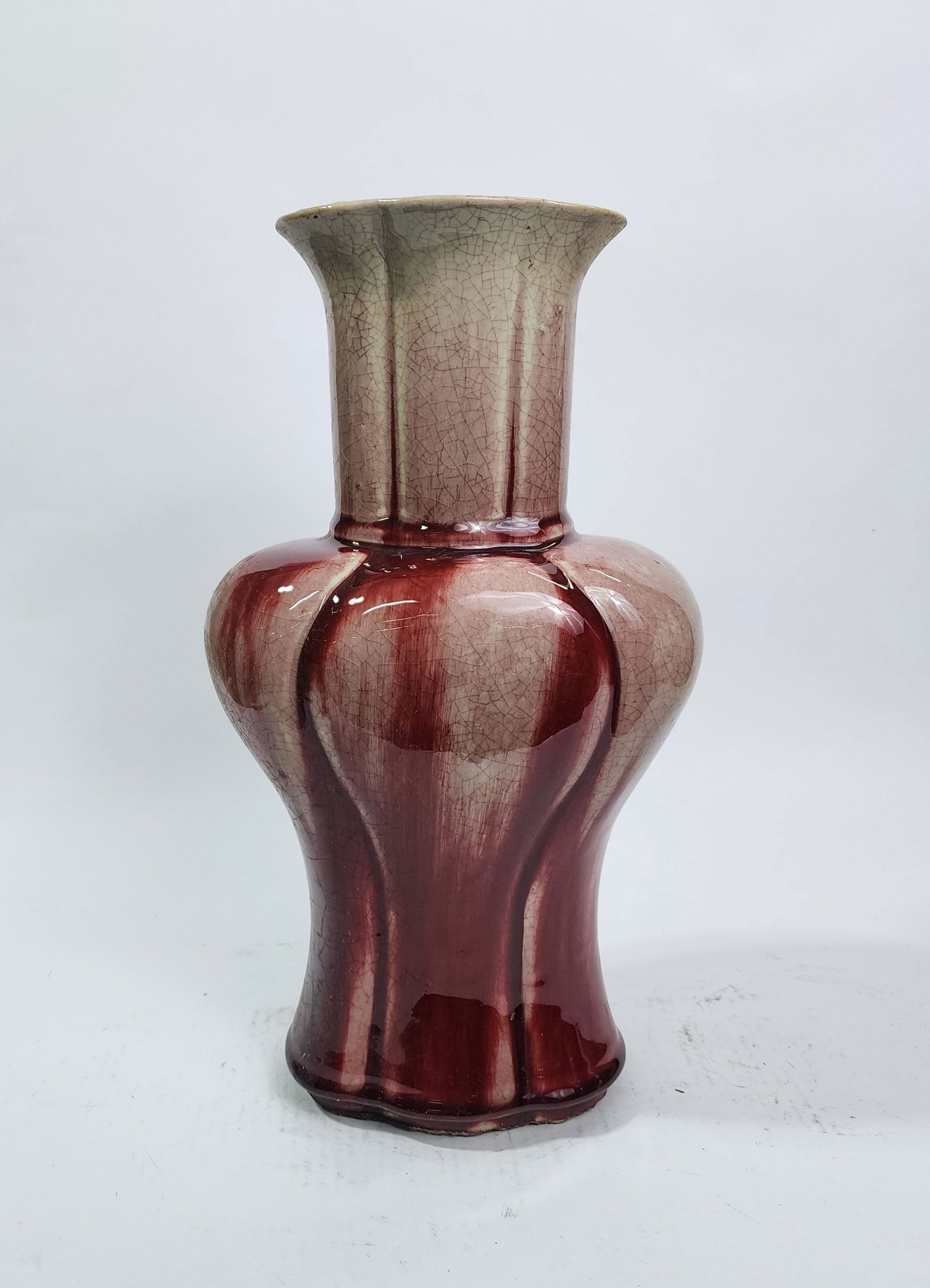 Antique Chinese Peach Bloom Red Glazed Vase (1 of 9)