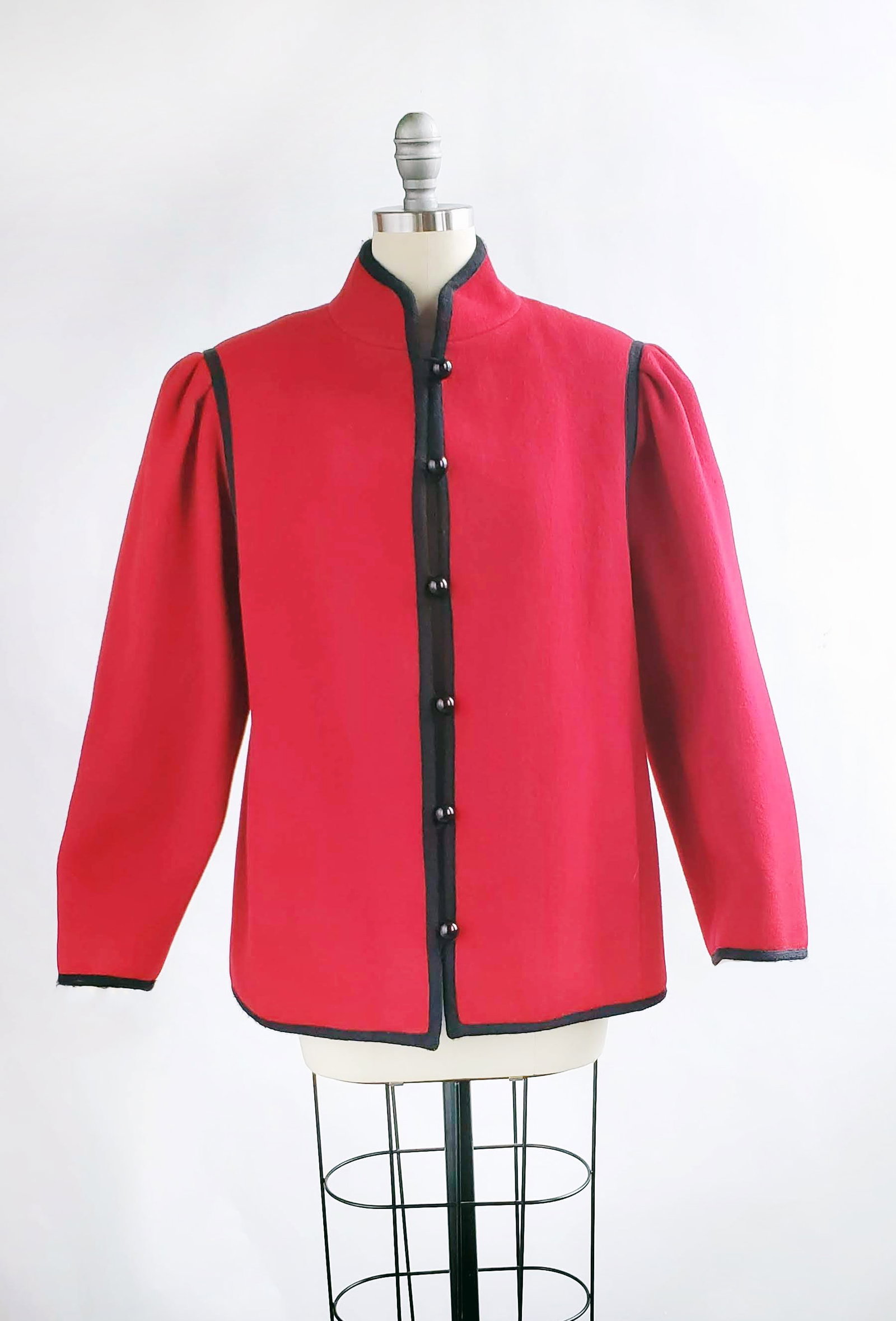 Saint Laurent Rive Gauche Red Wool Coat, F/W 1976 (1 of 3)
