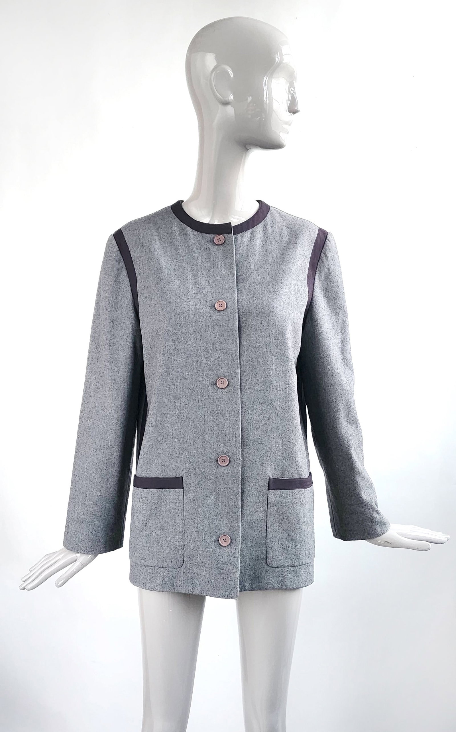 Christian Dior Boutique Gray Wool Jacket, ca. 1970s-80s (1 of 5)