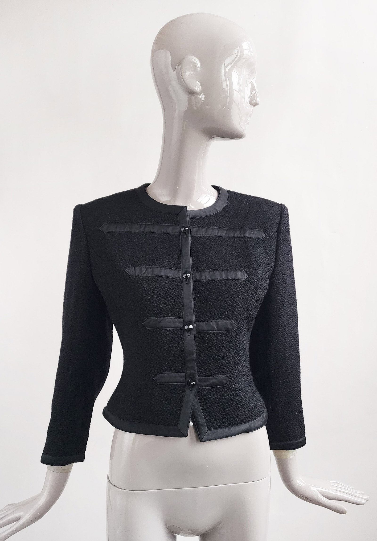 Guy Laroche Boutique Paris Black Cropped Jacket, ca. 1980s (1 of 4)