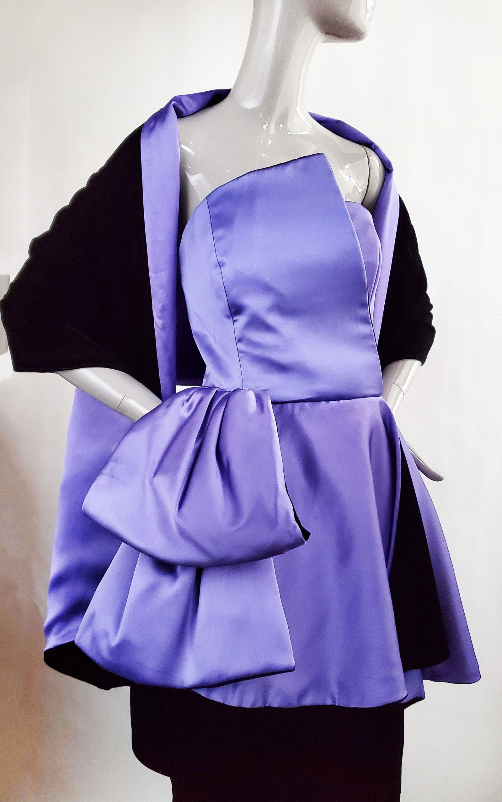 Fiandaca Couture Evening Dress w Shawl, 1980s (1 of 4)