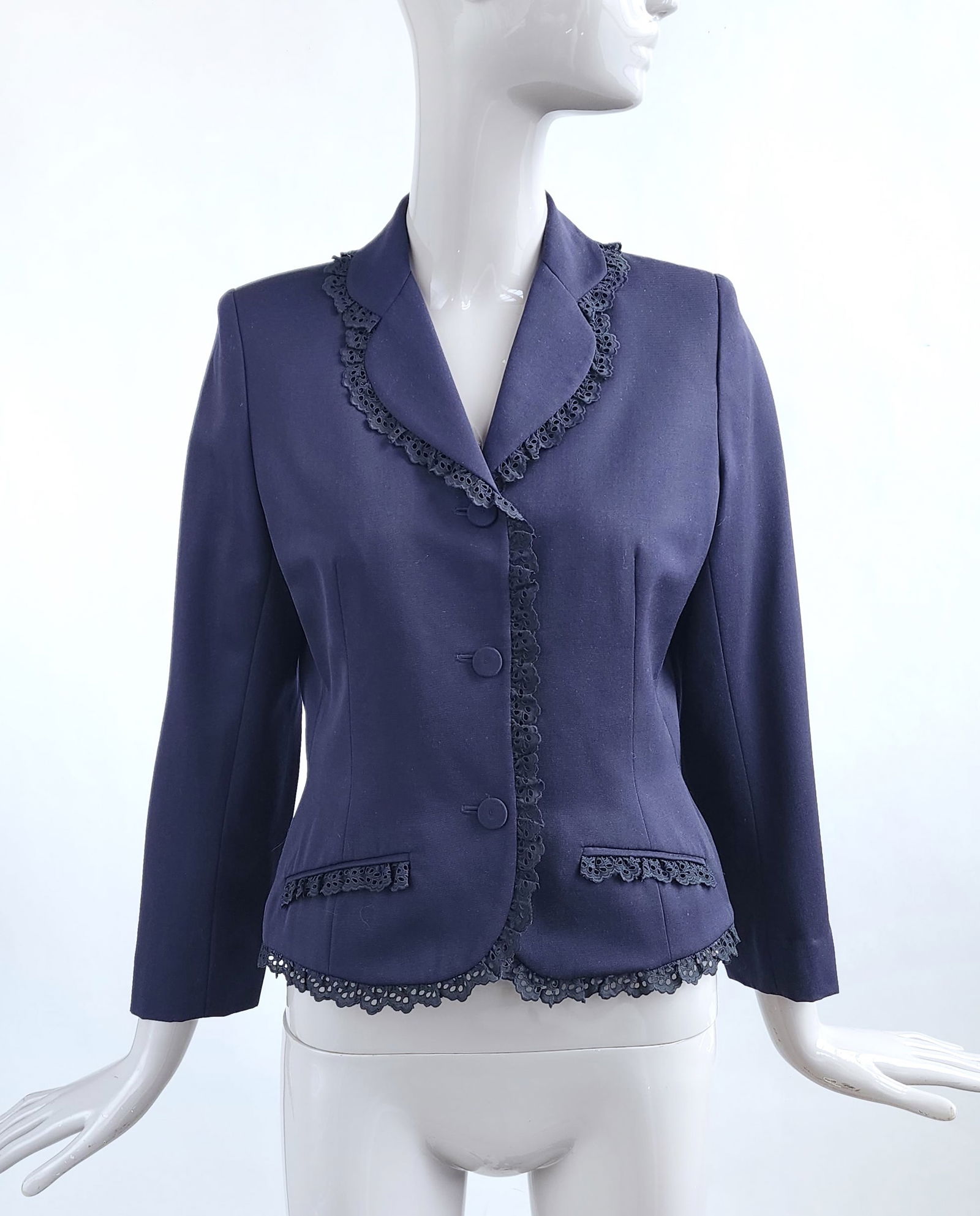 Givenchy by John Galliano Navy Gabardine Jacket, 1997 (1 of 4)