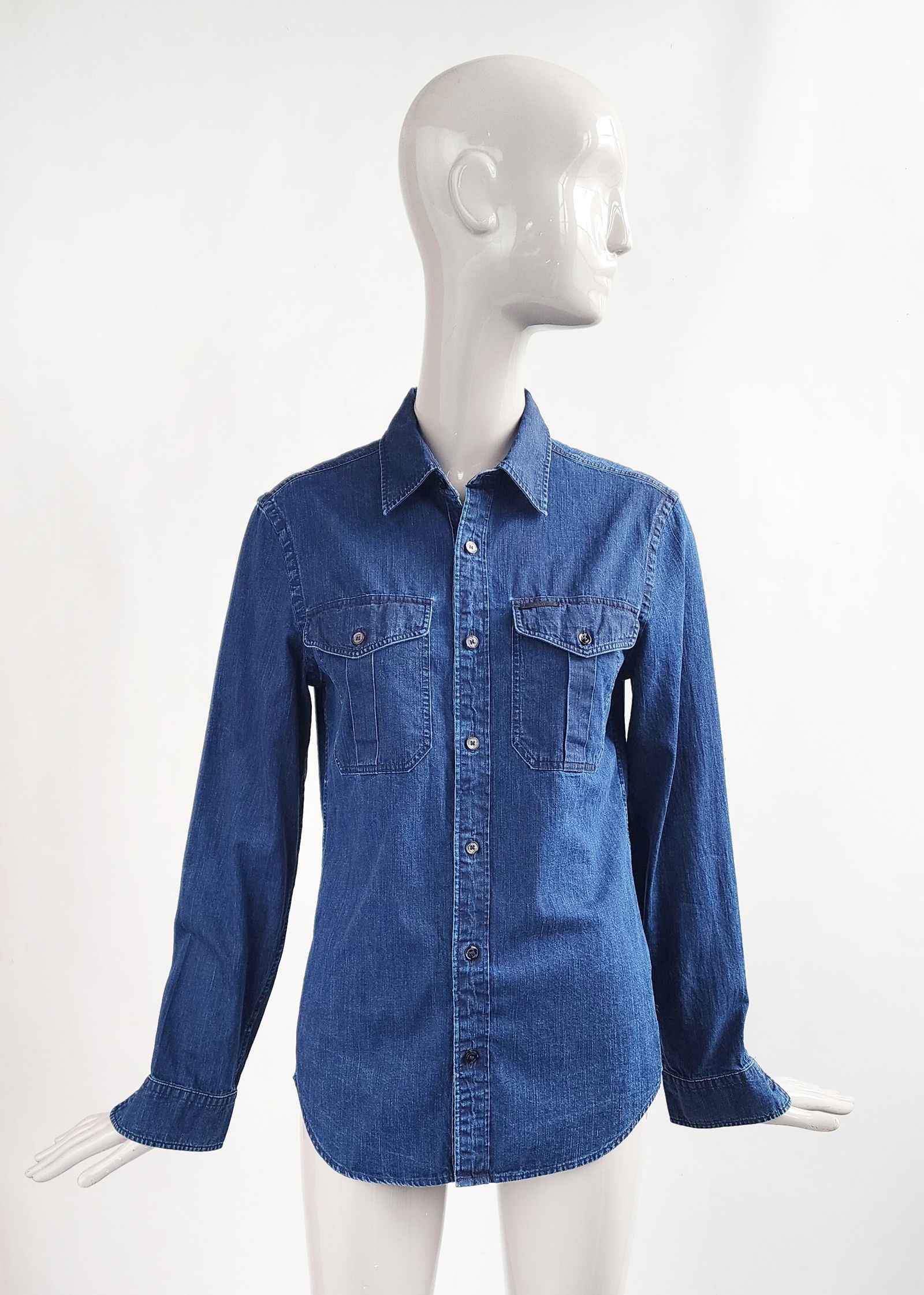 Burberry Brit Dark Wash Blue Denim Shirt, 2010s (1 of 5)