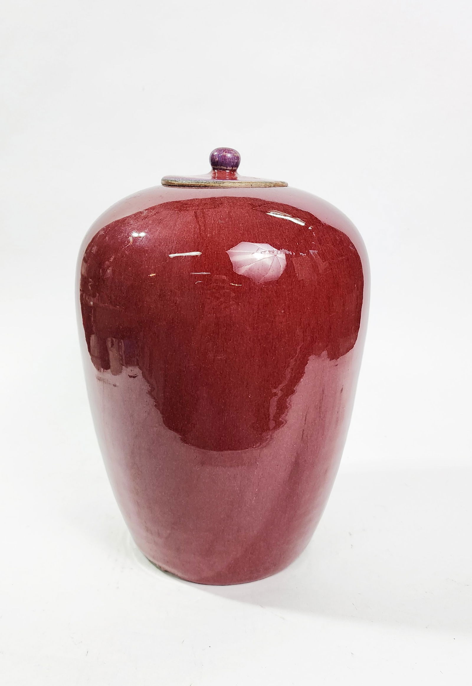 Antique Chinese Copper Red Glazed Porcelain Jar (1 of 5)