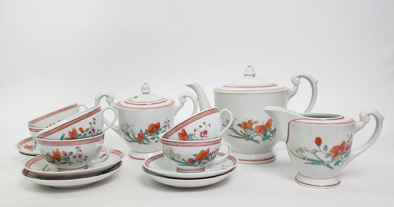 Chinese Export Jingdezhen Porcelain Tea Set for 6 (1 of 18)
