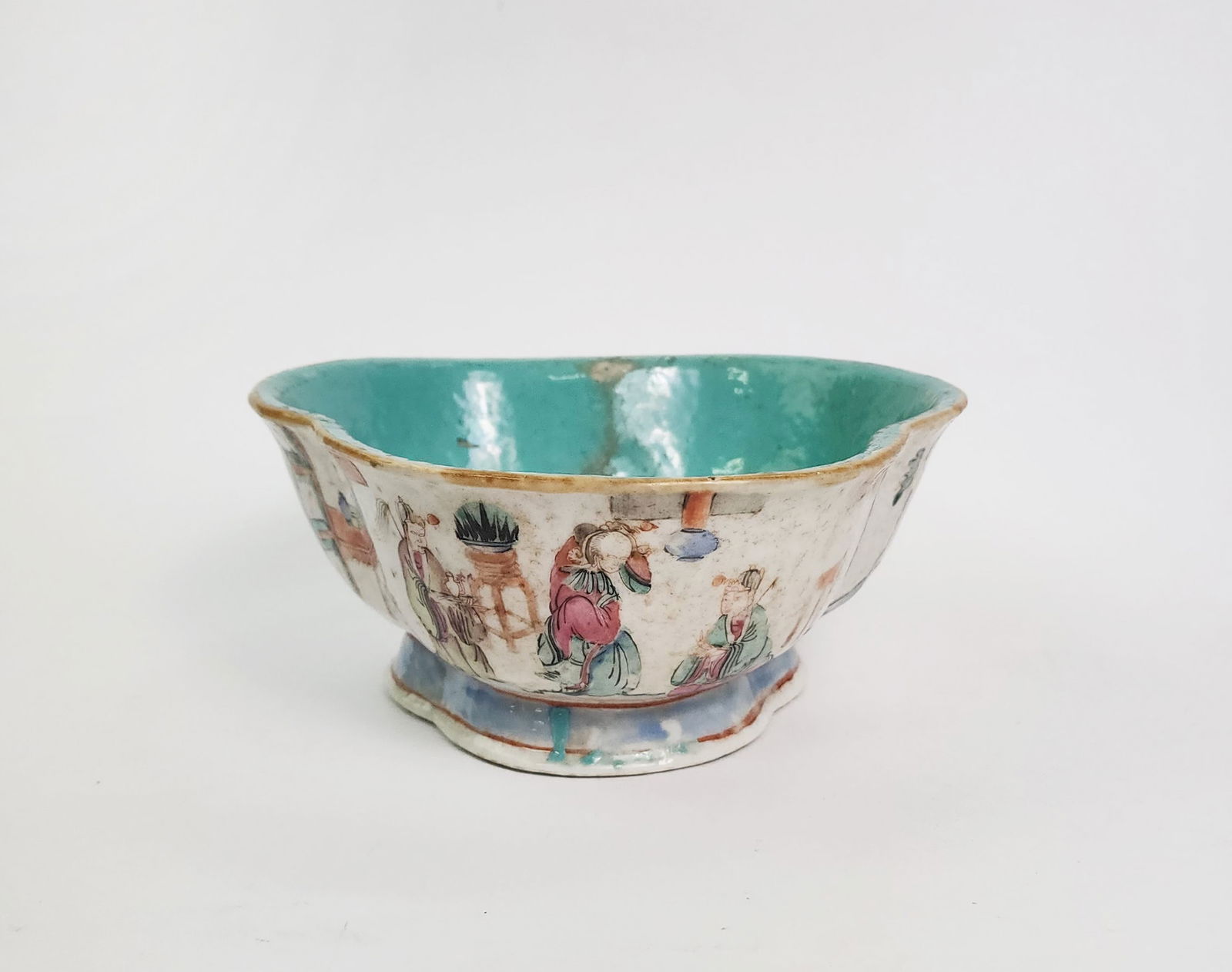 Antique Chinese Famille Rose Footed Bowl (1 of 8)