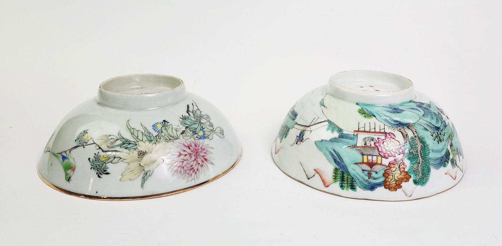 Lot of 2 Antique Chinese Famille Rose Porcelain Bowls (1 of 14)