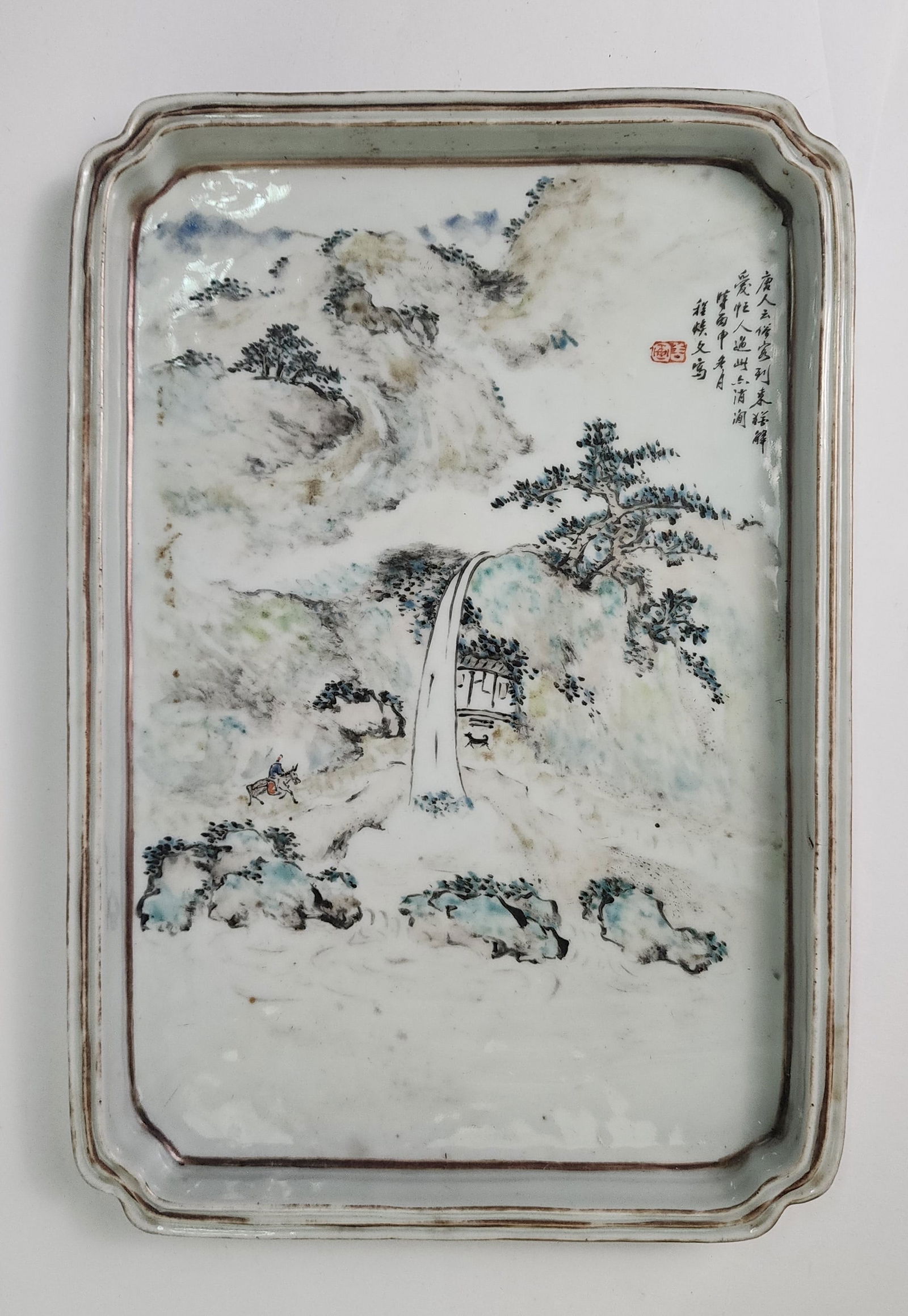 Antique Chinese Qianjiang Landscape Porcelain Tray (1 of 6)