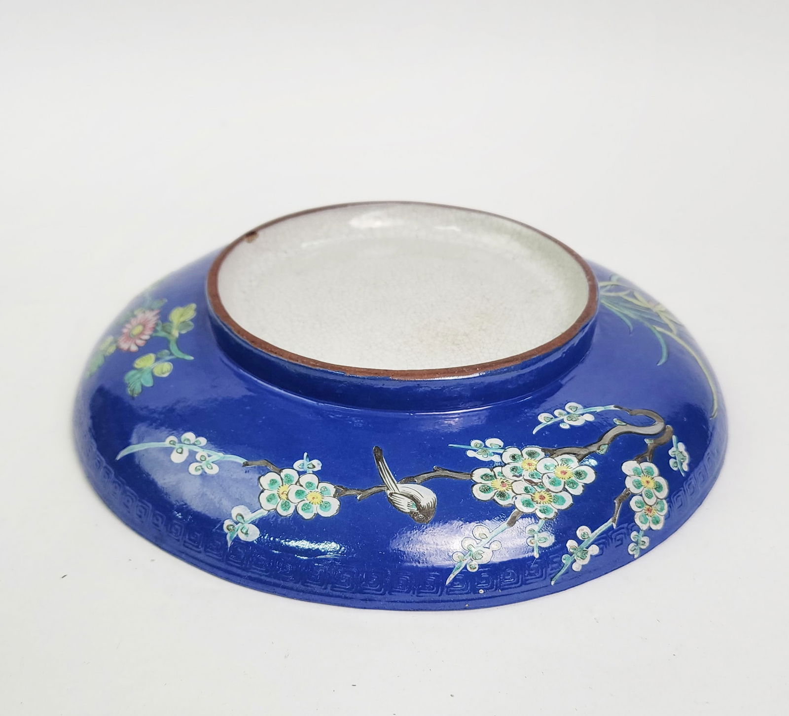 Antique Chinese Blue Enameled & Crackle Glazed Plate (1 of 5)