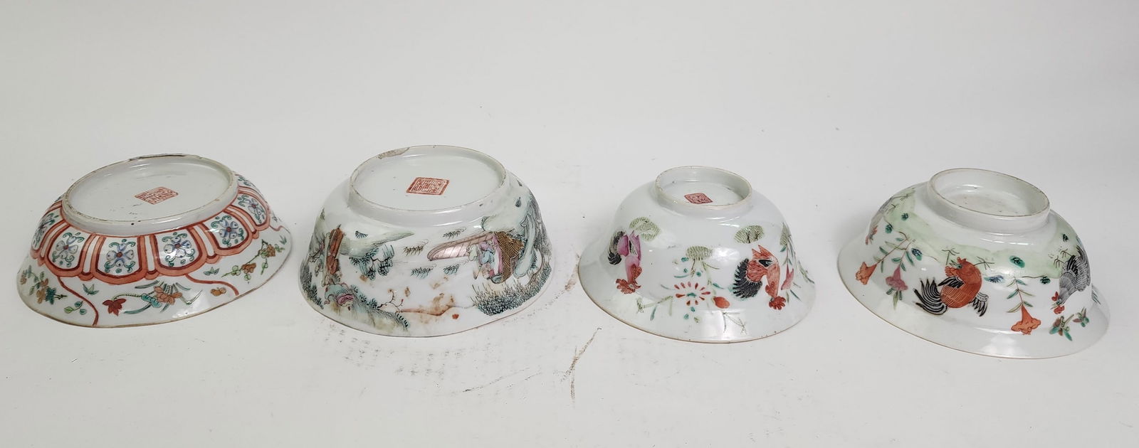 Lot of 4 Antique Chinese Famille Rose Porcelain Bowls (1 of 9)