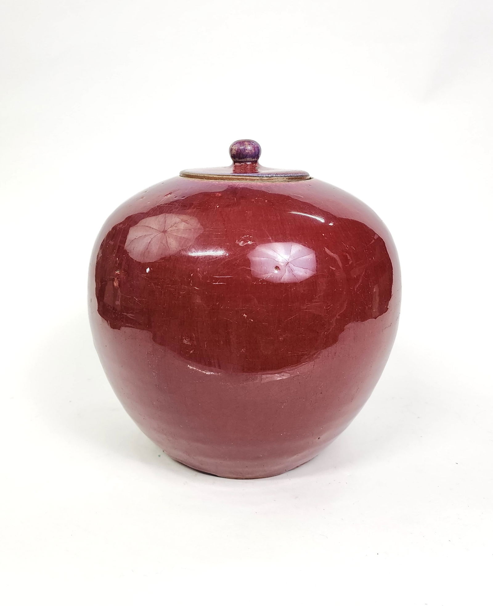 Antique Chinese Copper Red Glazed Porcelain Jar (1 of 9)