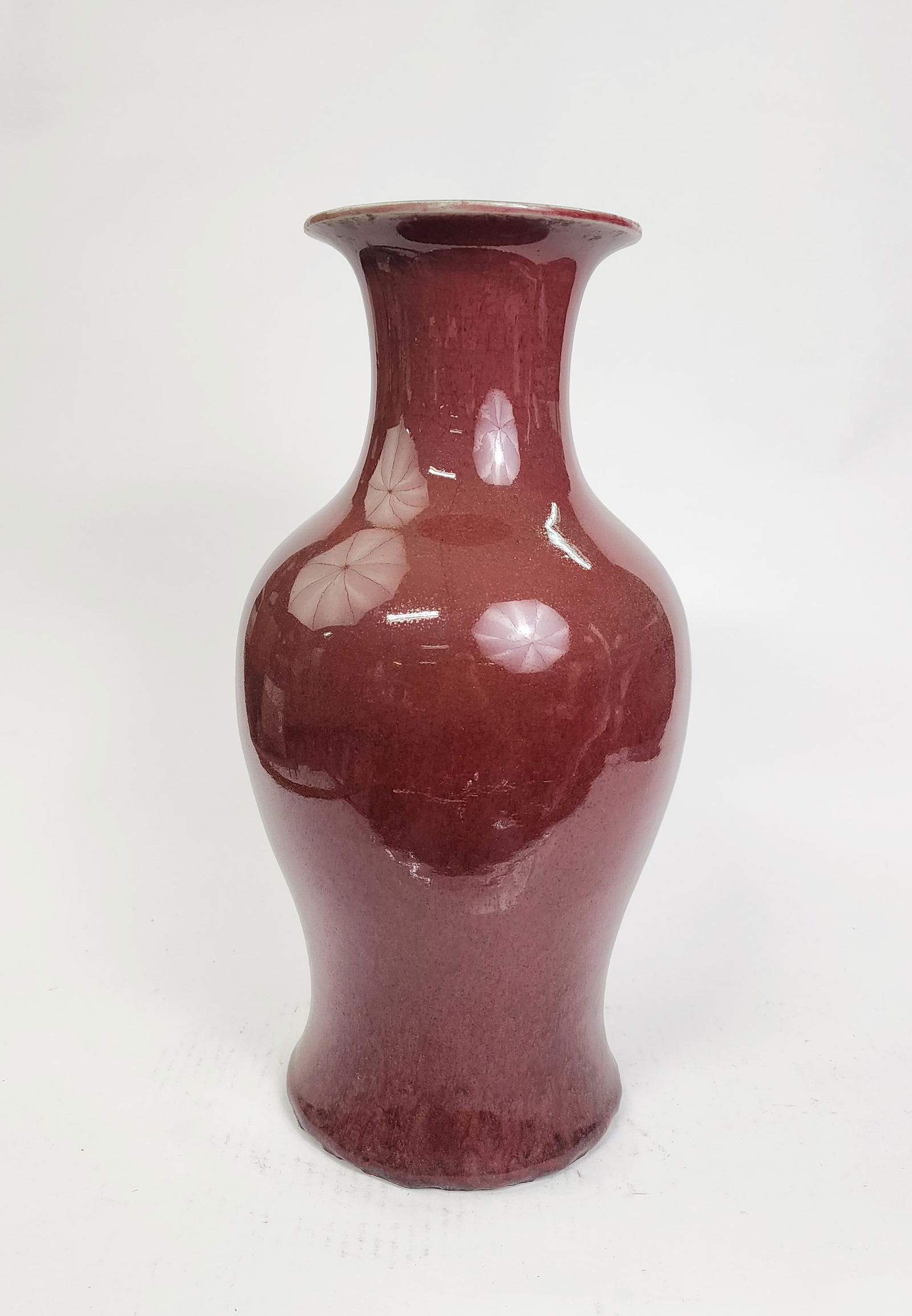 Antique Chinese Late Qing Copper Red Glazed Porcelain Vase (1 of 7)