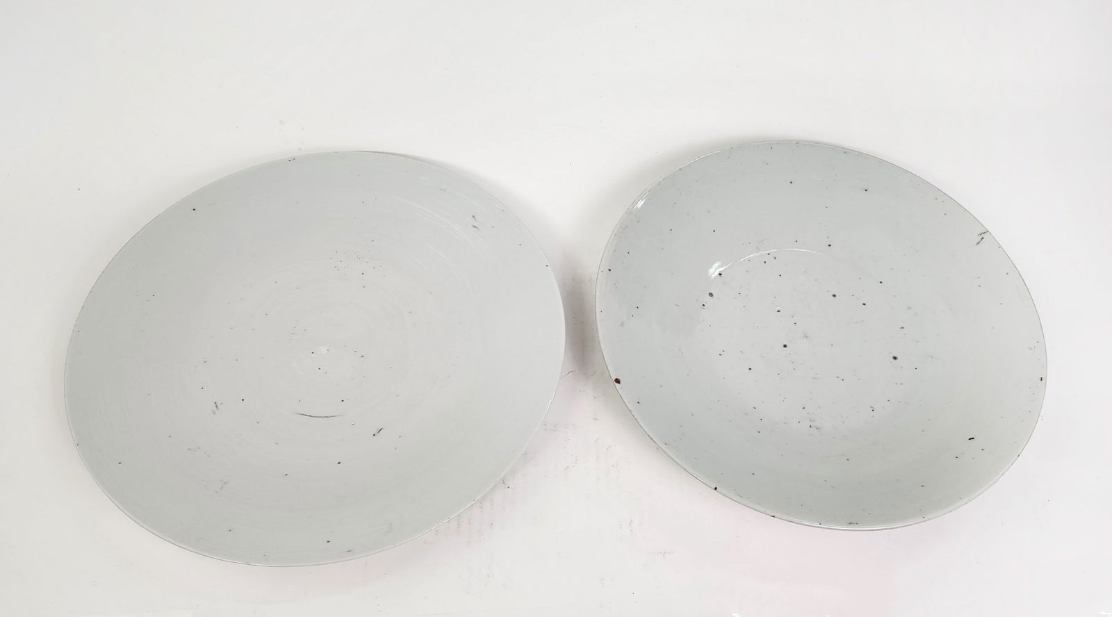 Lot of 2 Antique Chinese Chine de Blanc White Glazed Porcelain Plates (1 of 6)