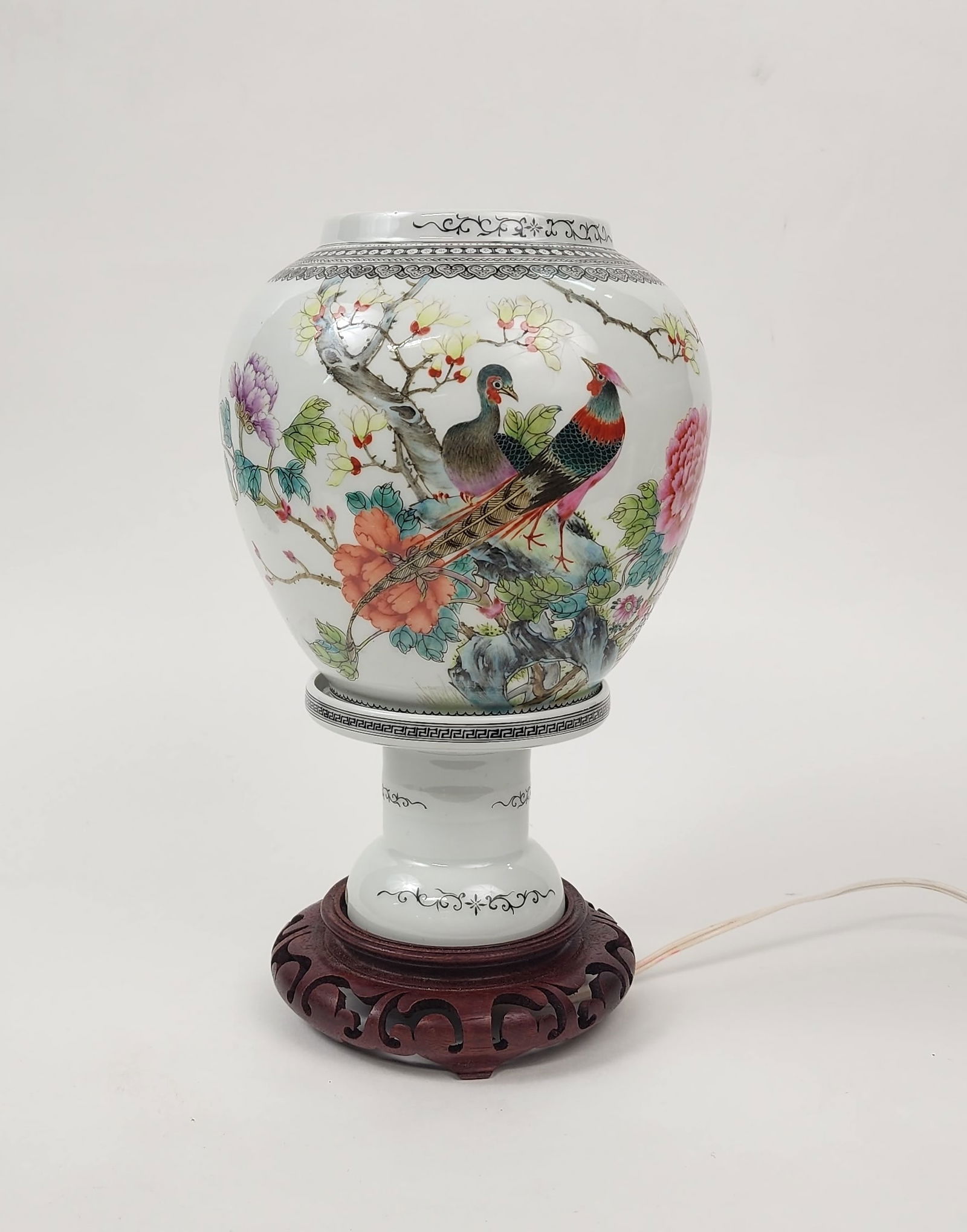 Chinese Export Famille Rose Eggshell Porcelain Lantern Lamp (1 of 8)