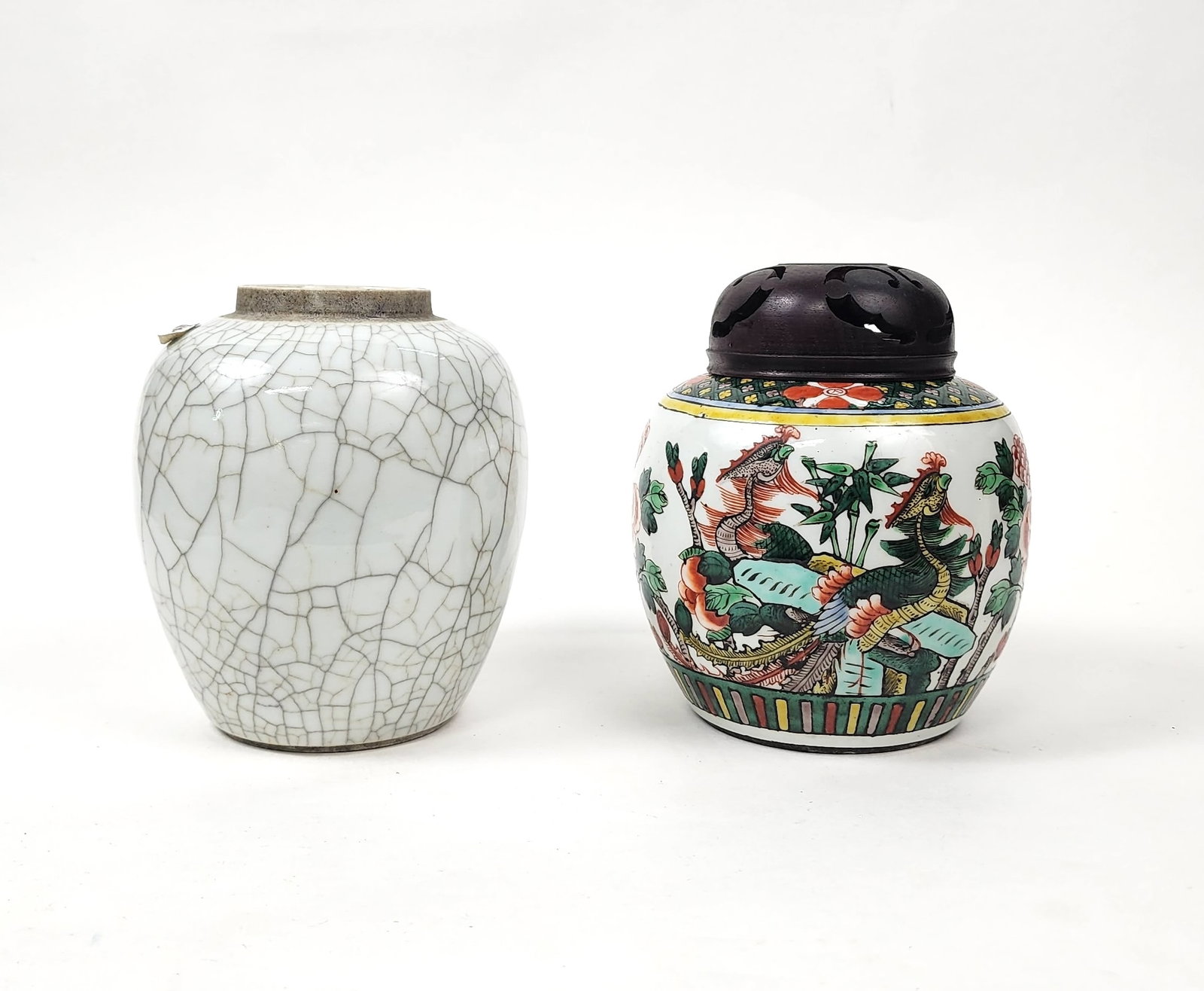 Lot of 2 Antique Chinese Porcelain Jars (1 of 6)